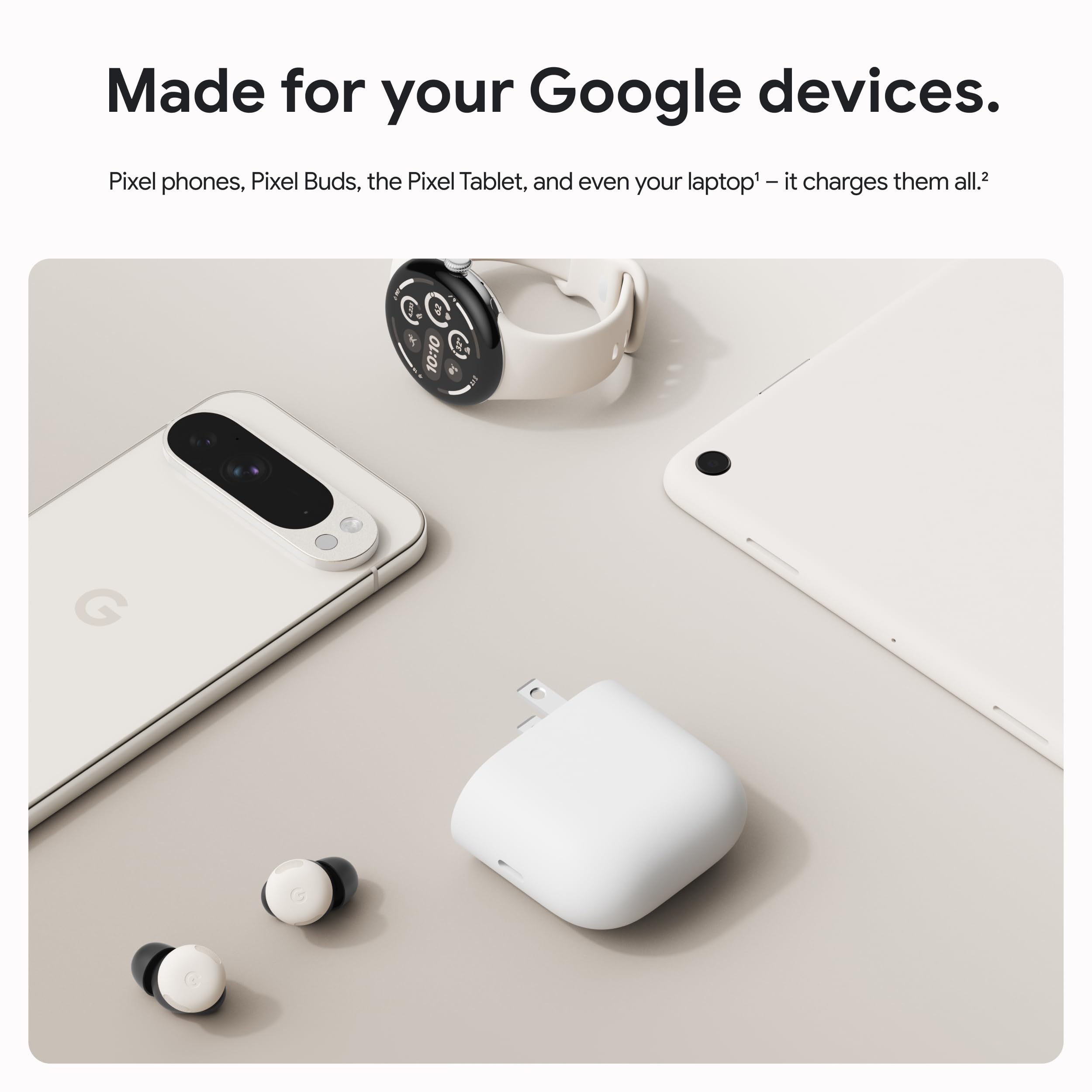 Foto 4 pulgar | Cargador Google De 45 W Usb-c Power De Carga Rápida Pixel Snow - Venta Internacional.