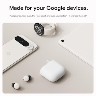 Foto 3 | Cargador Google De 45 W Usb-c Power De Carga Rápida Pixel Snow - Venta Internacional.