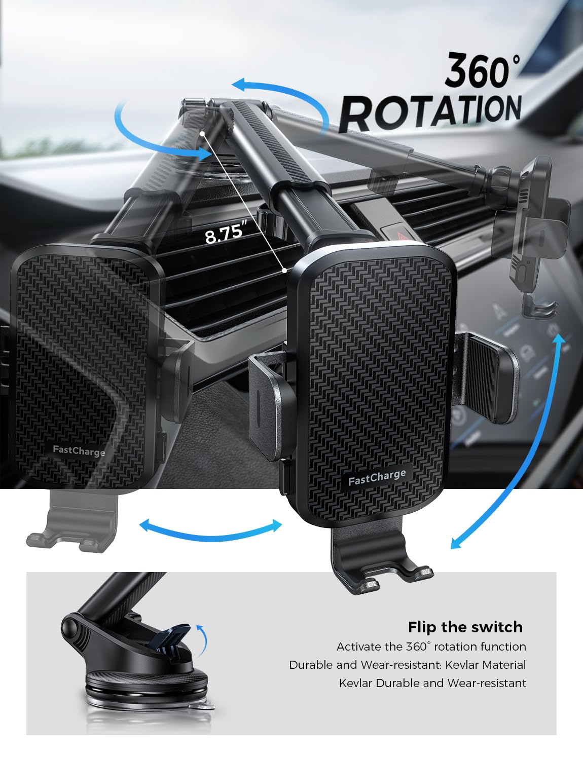 Foto 5 | Cargador De Coche Inalámbrico Chgeek, Soporte Para Teléfono De Carga Rápida De 15 W - Venta Internacional.