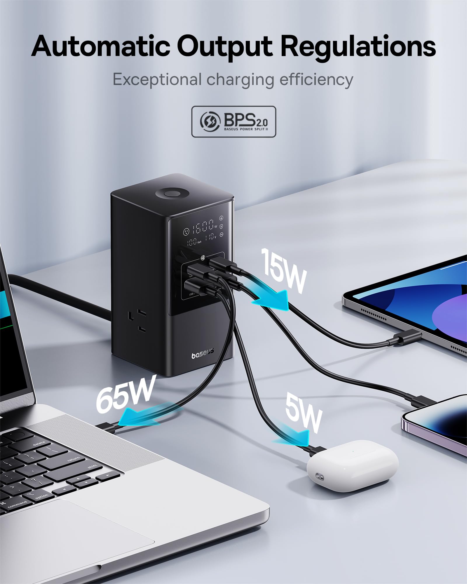 Foto 7 | Estación De Carga Baseus 7 En 1 Usb C Powercombo 100w - Venta Internacional.