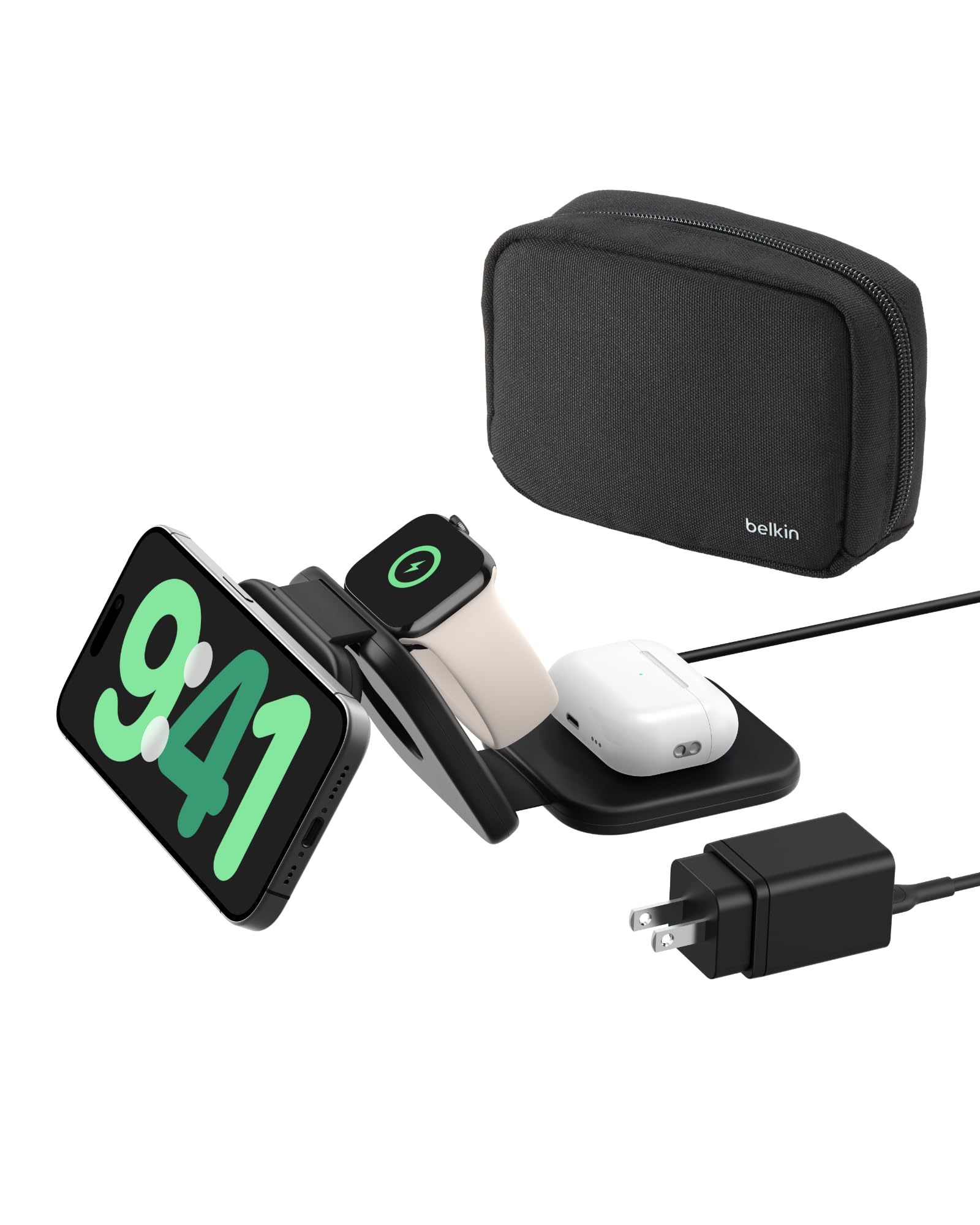 Cargador Magnético 3 En 1 Con Almohadilla De Viaje Belkin Magsafe Charger - Venta Internacional.