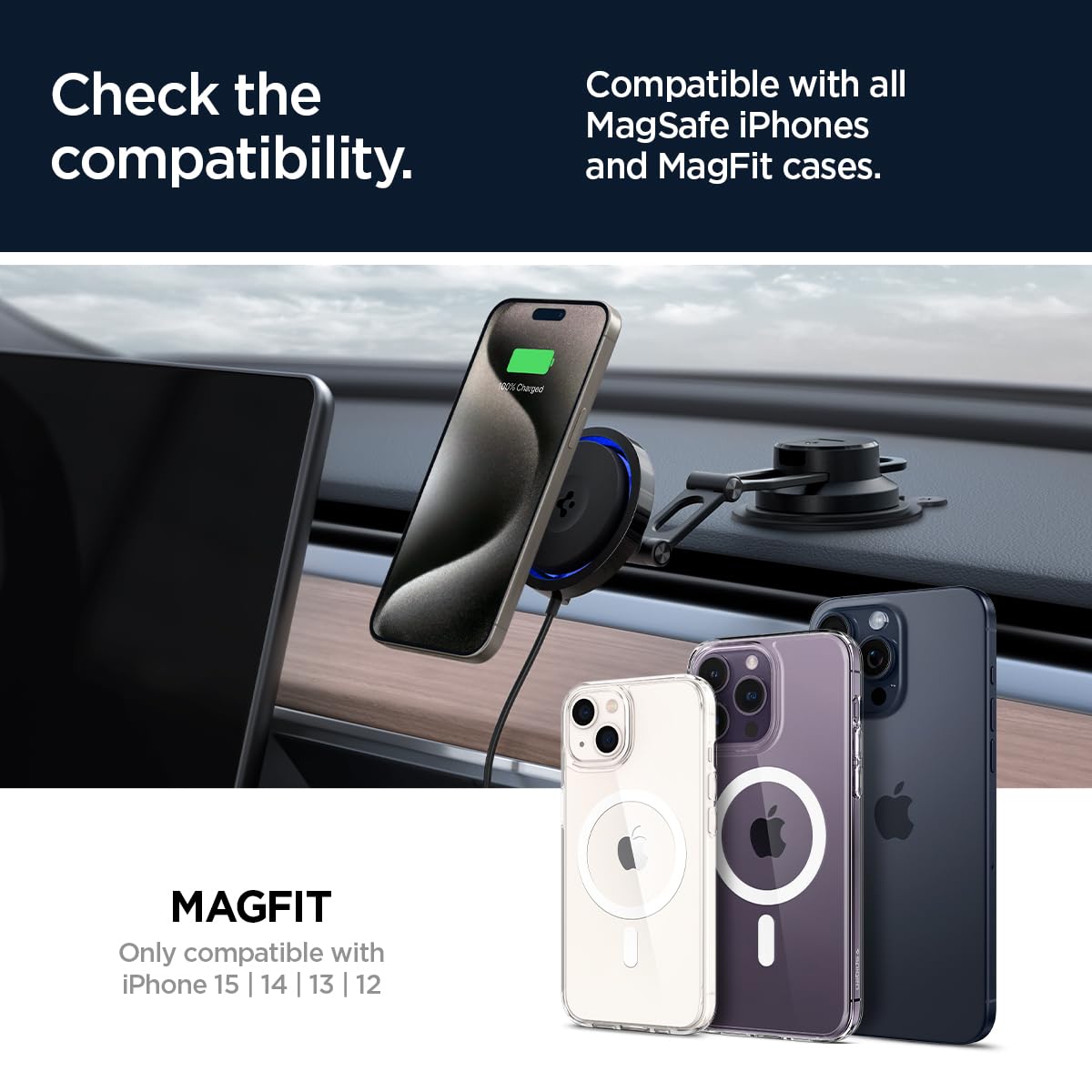 Foto 3 pulgar | Cargador Inalámbrico Para Coche Spigen Onetap Pro 3 Cryomax - Venta Internacional.