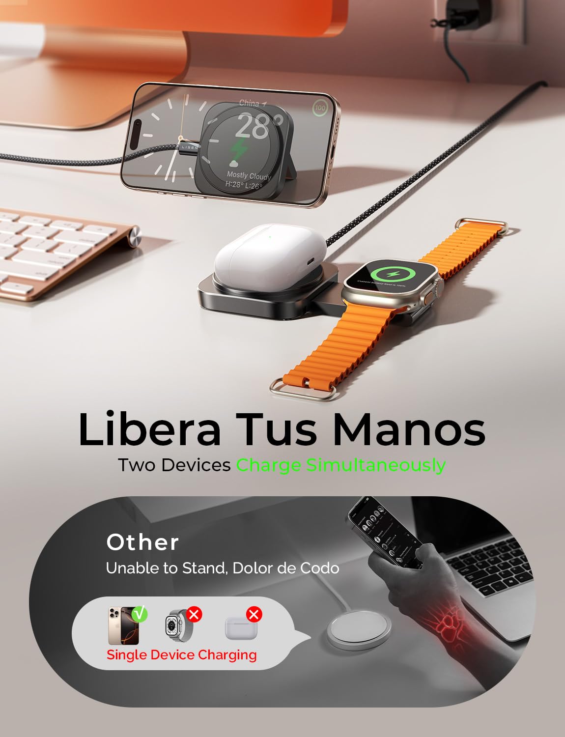 Foto 5 pulgar | Estación De Carga Lisen Travel Charger Para Apple Magsafe - Venta Internacional.