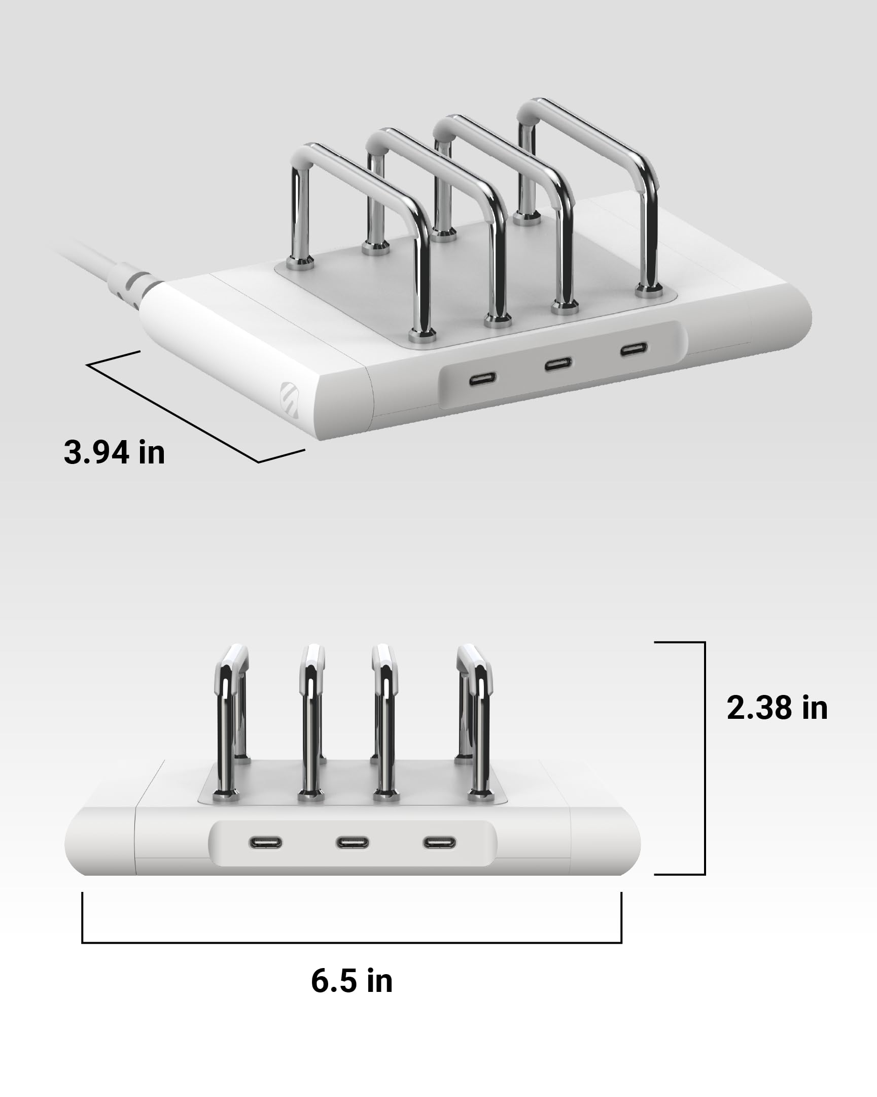 Foto 3 pulgar | Estación De Carga Scosche Baselynx™ 2.0 Vert 60w Usb-c Blanca - Venta Internacional.