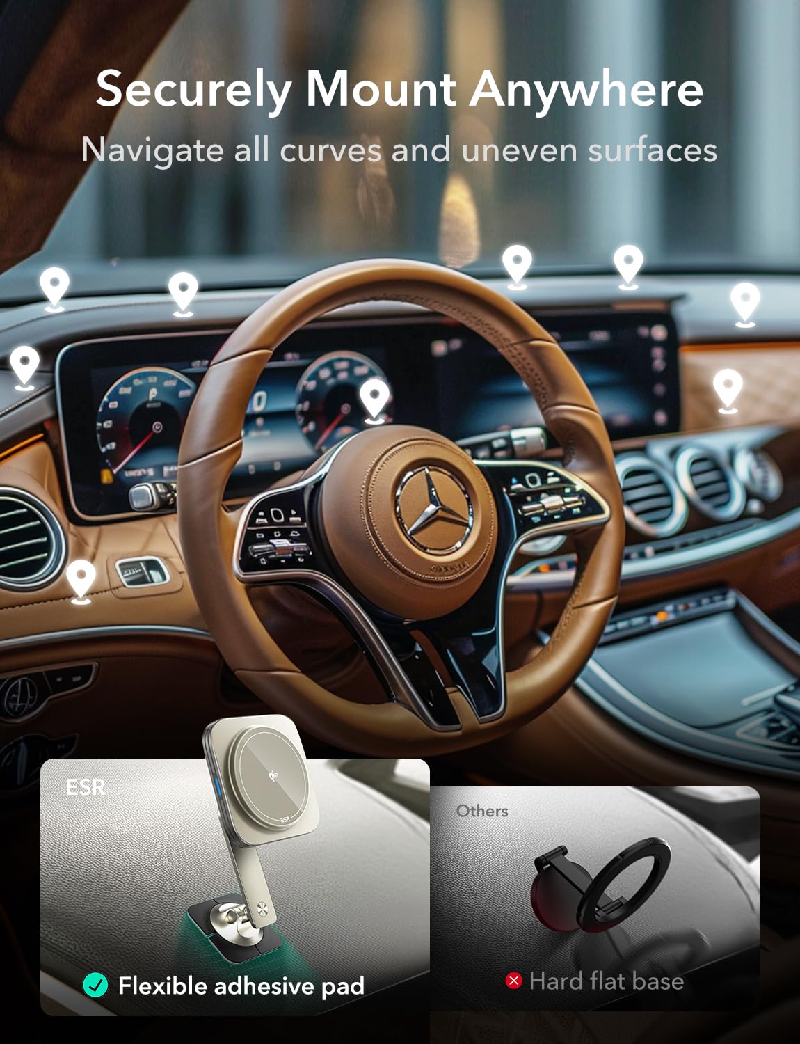 Foto 4 pulgar | Cargador Esr De Montaje En Coche Para Qi2 Magsafe Iphone Titanium De 15 W - Venta Internacional.