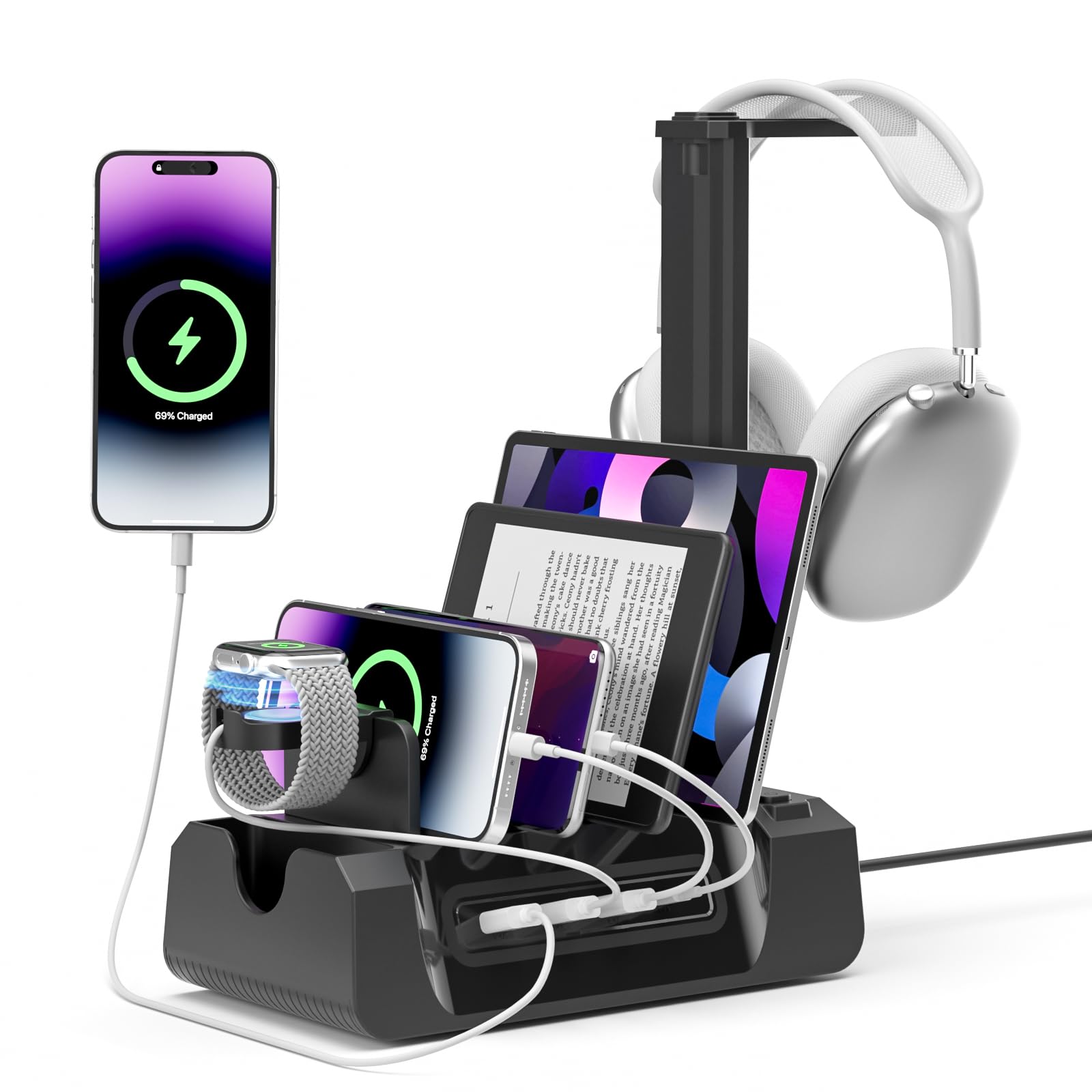 Foto 2 pulgar | Estación de Carga Kdd 6 en 1 con Soporte para Auriculares y Soporte para Reloj - Venta Internacional