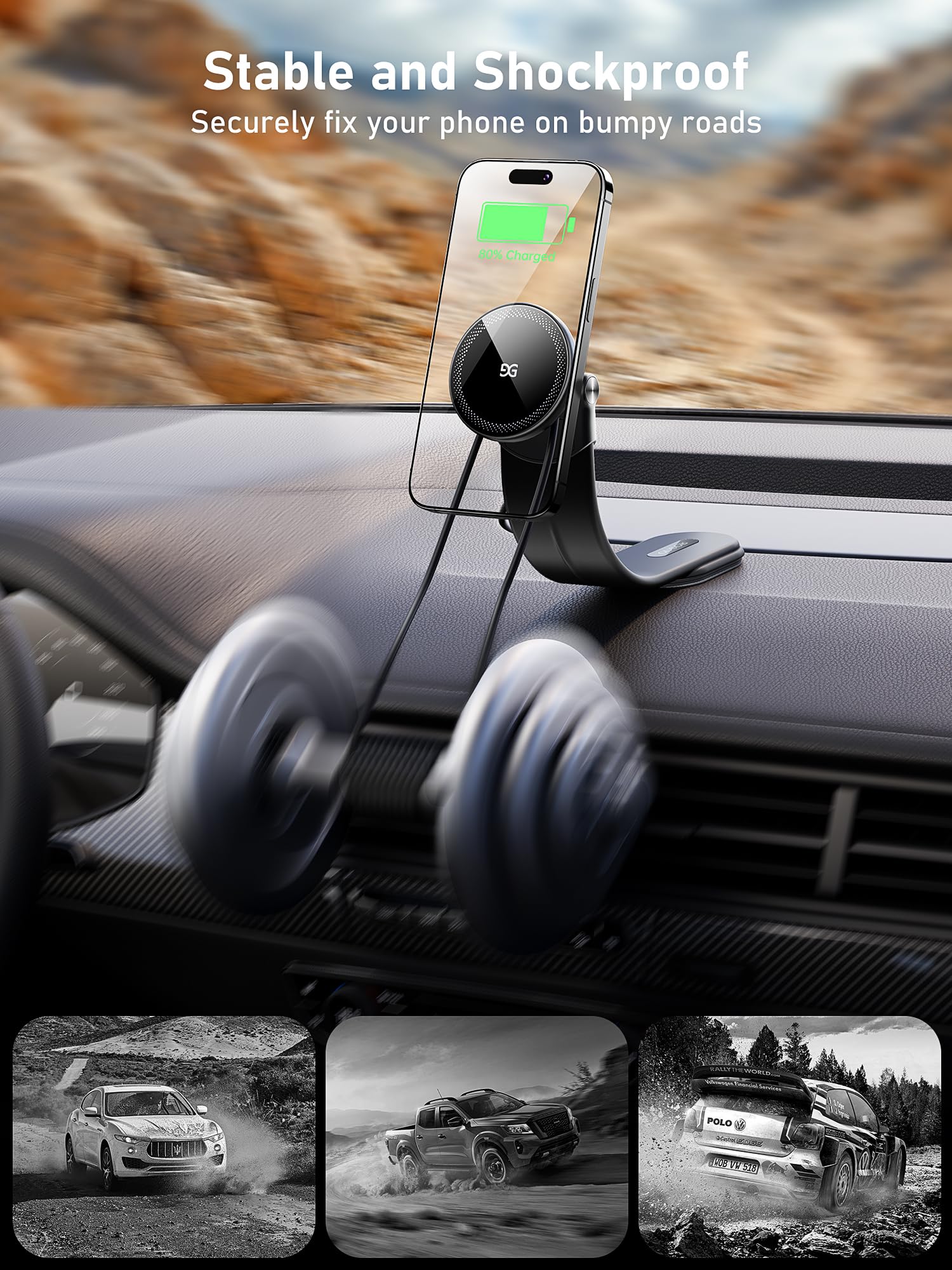 Foto 6 pulgar | Cargador De Teléfono De Coche Gusgu Mount3 De 15 W De Carga Rápida - Venta Internacional.