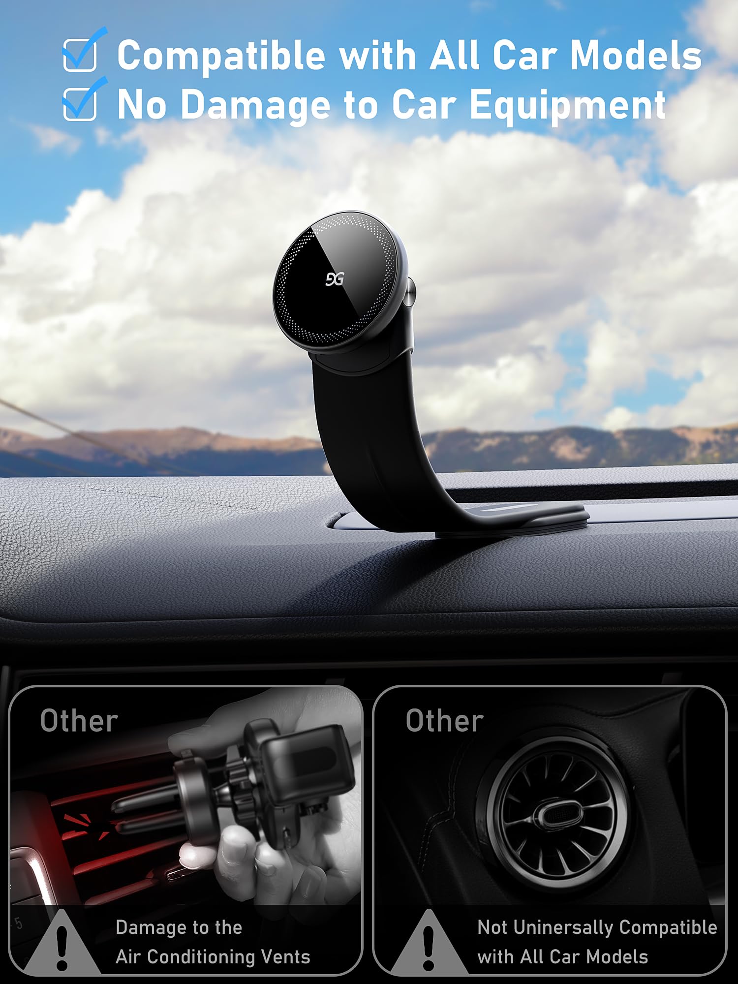 Foto 6 | Cargador De Teléfono De Coche Gusgu Mount3 De 15 W De Carga Rápida - Venta Internacional.