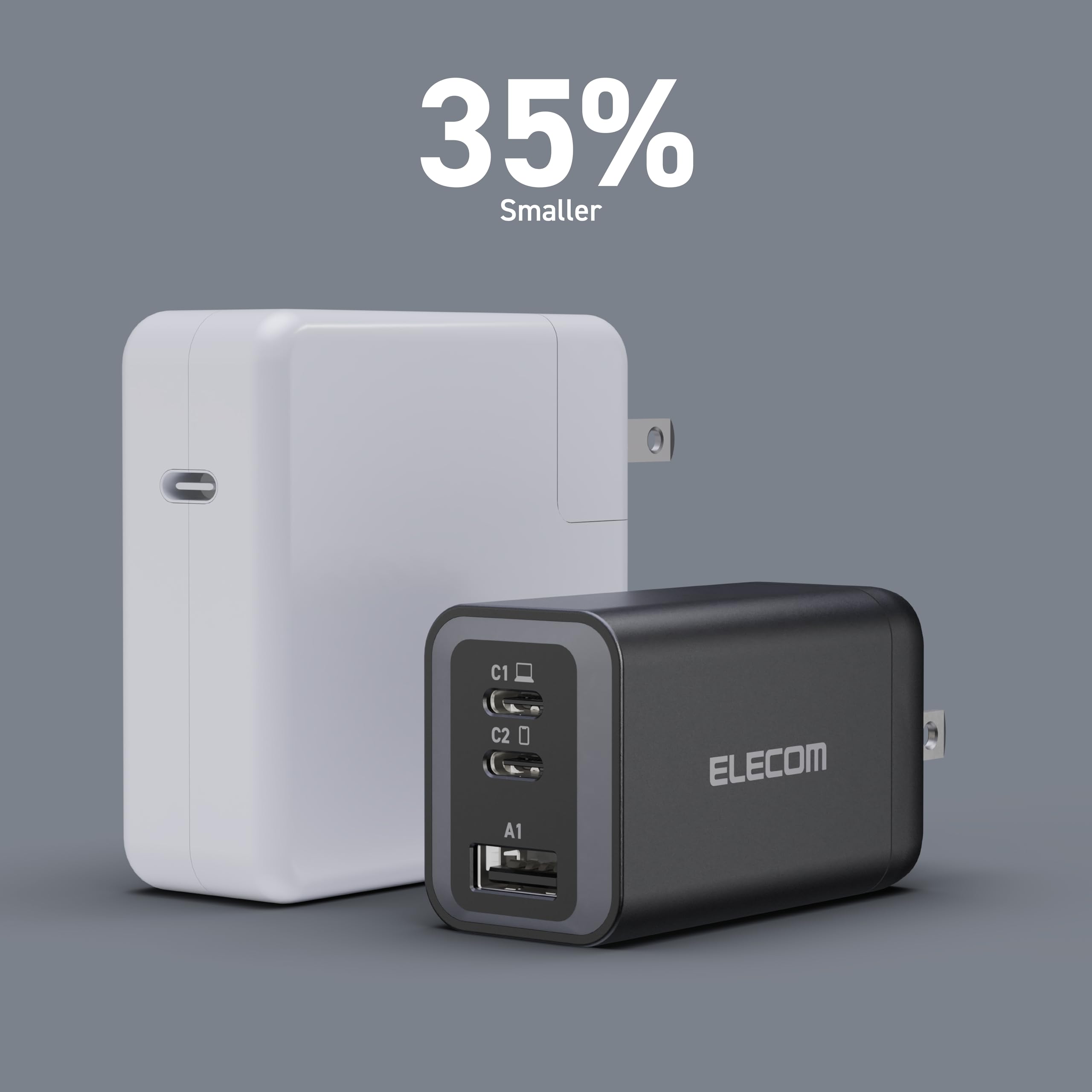 Foto 5 | Cargador Elecom 65w Usb C Wall Gan Ii Plus De Carga Rápida Negro - Venta Internacional.