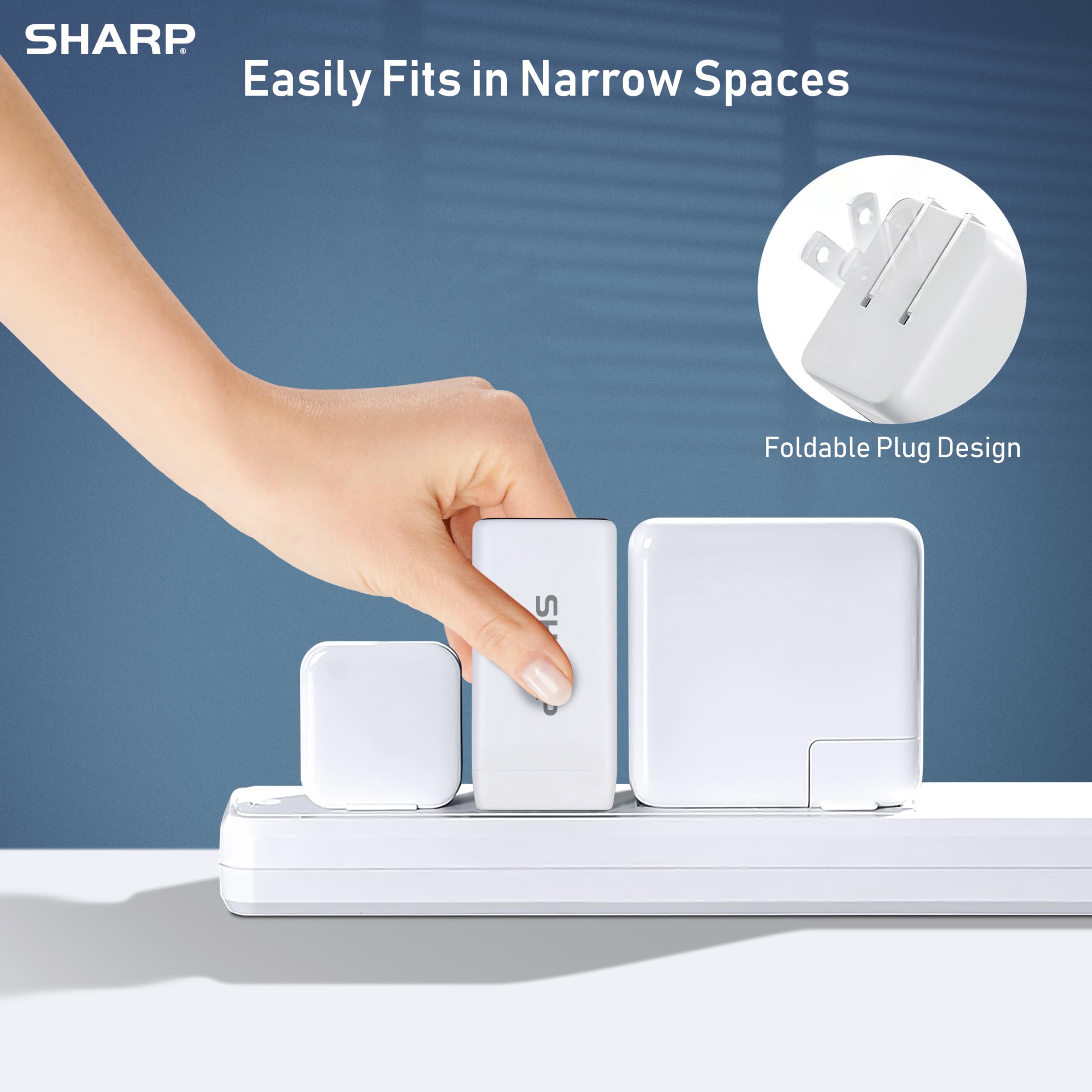 Foto 6 | Cargador Sharp Usb C De 65 W, 3 Puertos, Carga Rápida Gan, Blanco - Venta Internacional.