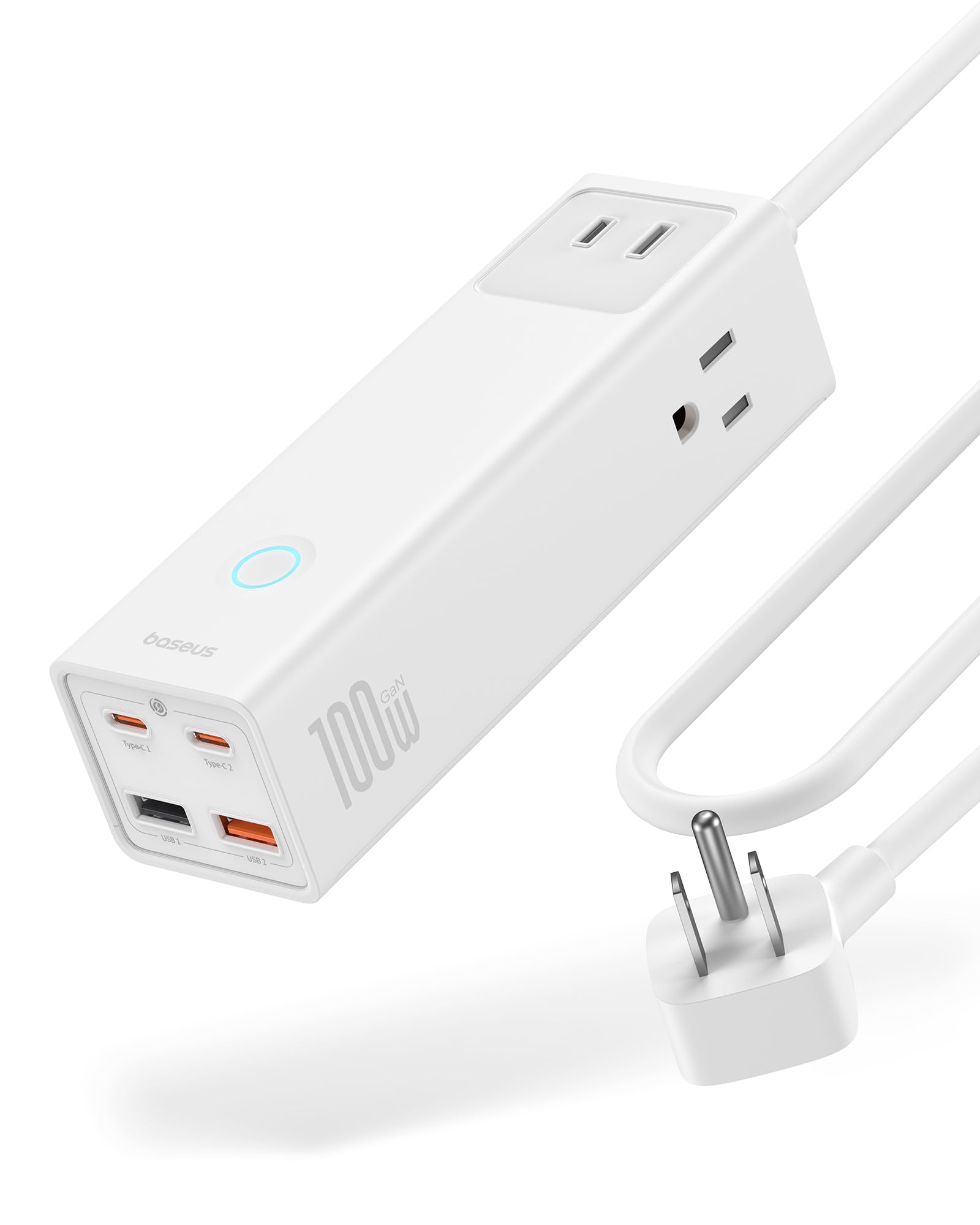 Estación De Carga Baseus 100w, 7 Puertos, Usb C, Protección Contra Sobretensiones - Venta Internacional.