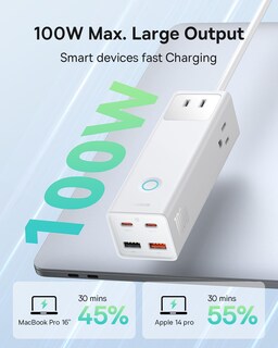 Foto 2 | Estación De Carga Baseus 100w, 7 Puertos, Usb C, Protección Contra Sobretensiones - Venta Internacional.
