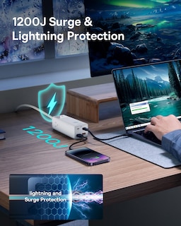 Foto 4 | Estación De Carga Baseus 100w, 7 Puertos, Usb C, Protección Contra Sobretensiones - Venta Internacional.