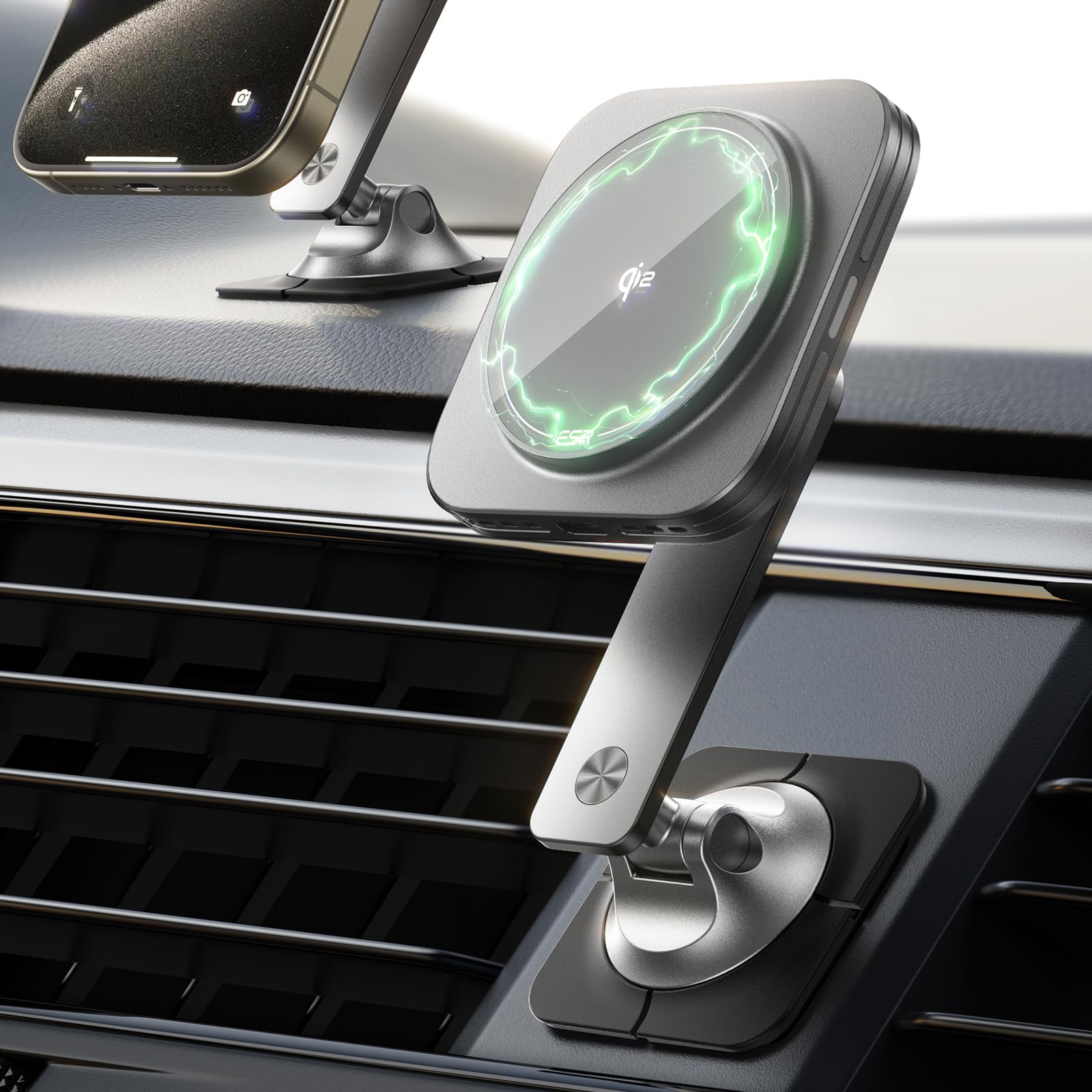 Cargador De Coche Esr Para Iphone Qi2 Magsafe De 15 W, Color Gris - Venta Internacional. $889
