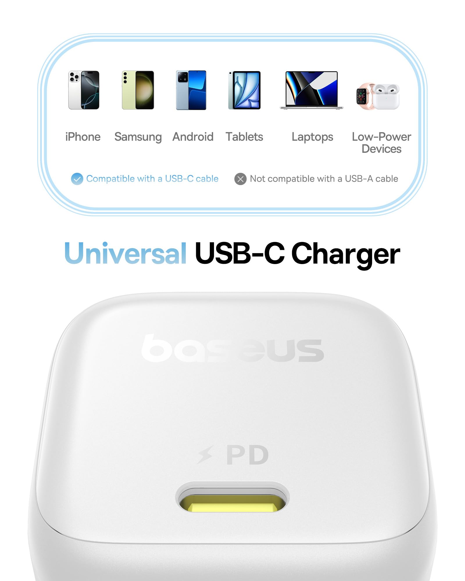 Foto 5 | Cargador Baseus Picogo C1 45w Usb-c De Carga Rápida Para Iphone Galaxy - Venta Internacional.