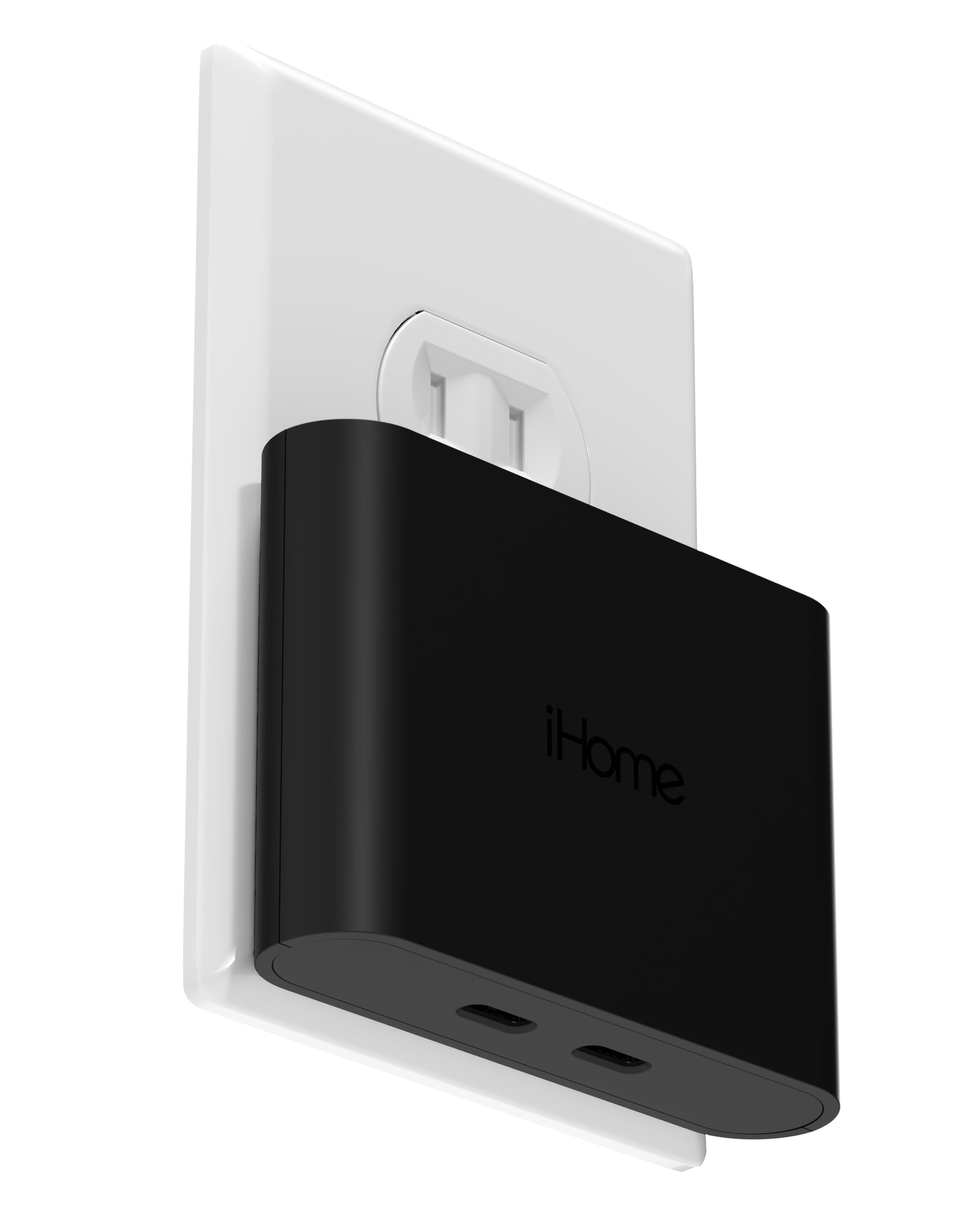 Cargador Ihome Multiport 36w Usb-c Ac Pro De 2 Puertos Plano - Venta Internacional.