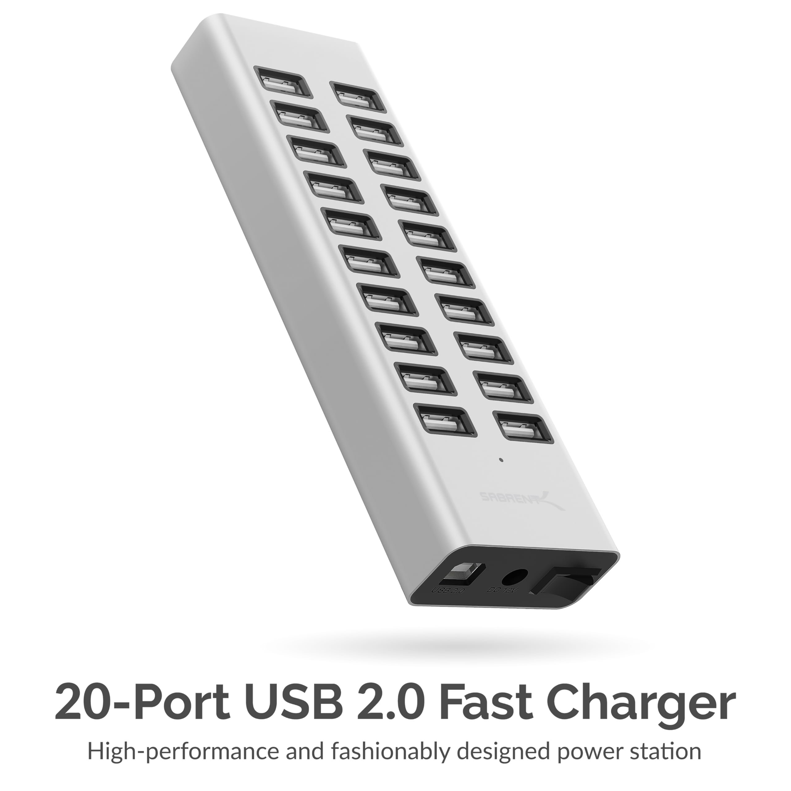 Foto 2 | Cargador Rápido Usb Sabrent 90 W 20 Puertos Con Fuente De Alimentación De 12 V - Venta Internacional.