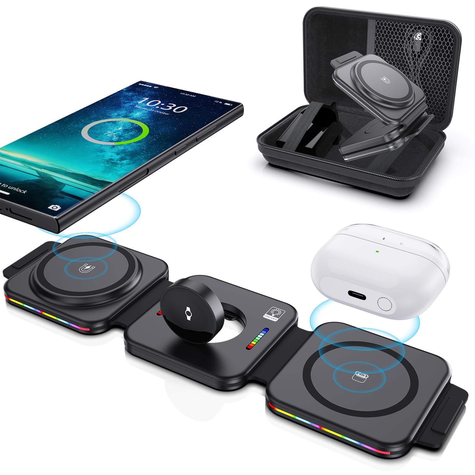 Cargador Inalámbrico 3 En 1 Para Samsung Galaxy S24 Ultra - Venta Internacional. $1,164