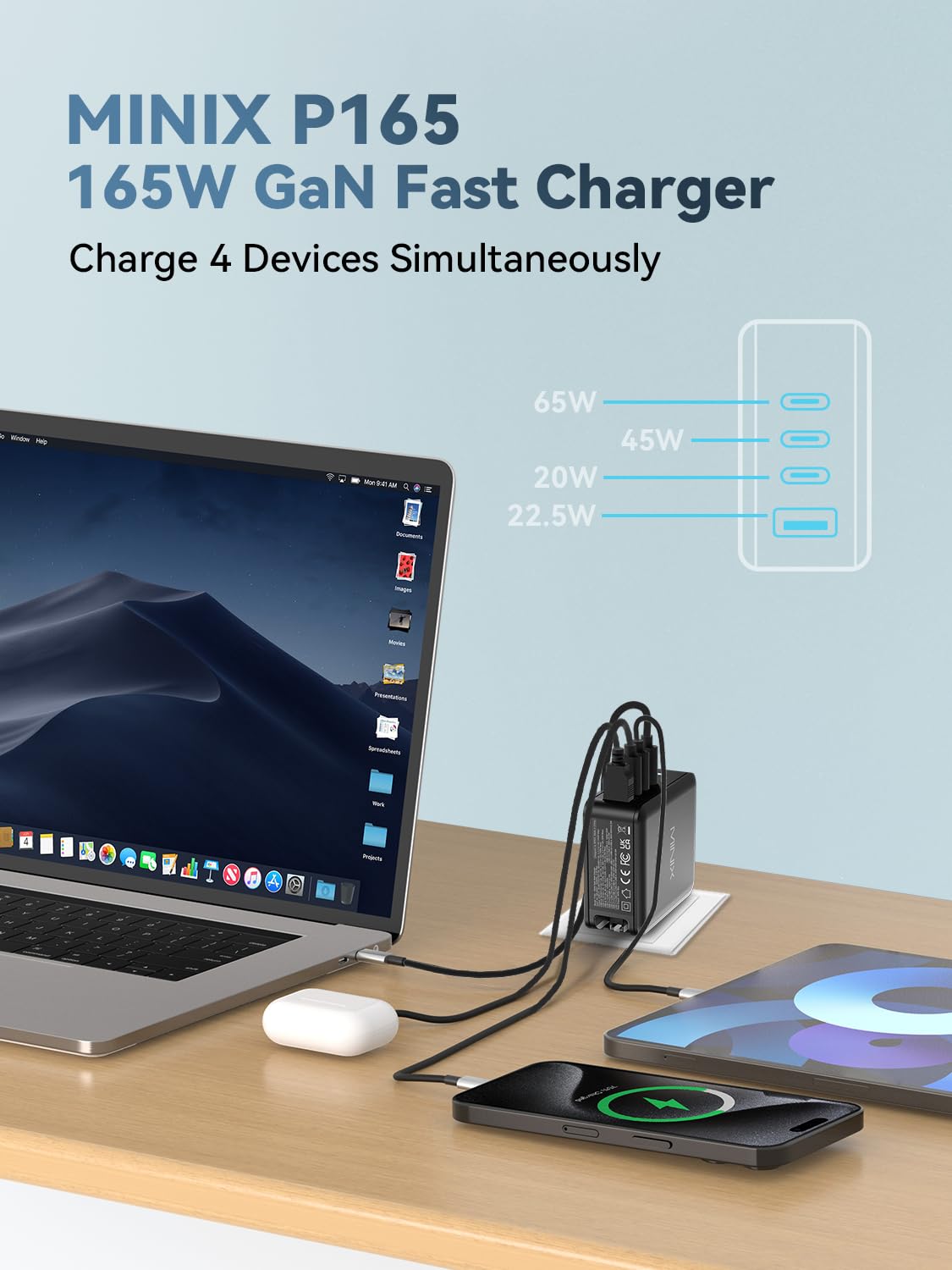 Foto 2 | Cargador Minix Neo P165 De 165 W Usb C Pd 3.1 Para Macbook Pro - Venta Internacional.