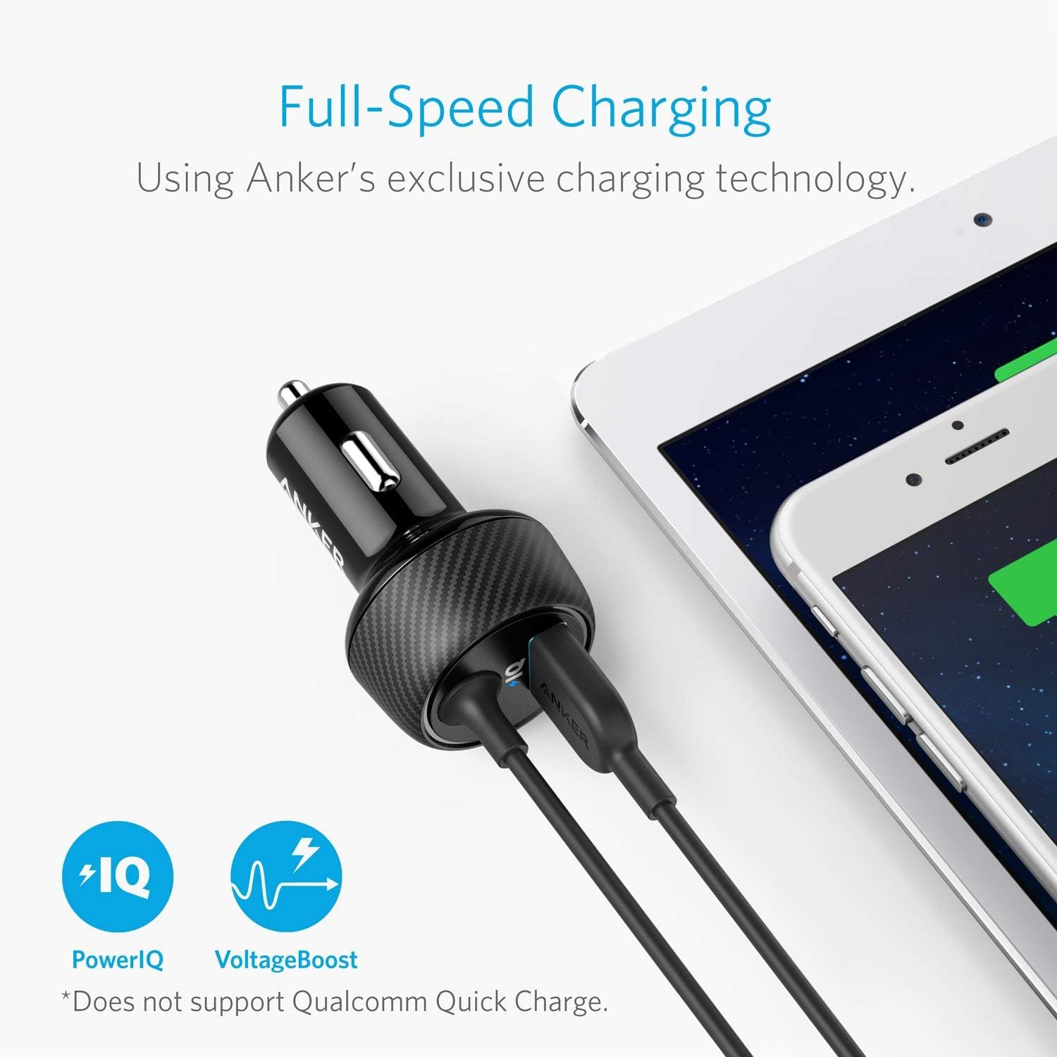 Foto 3 pulgar | Cargador De Coche Anker Lightning De 24 W Y 2 Puertos Para Iphone Con Cable - Venta Internacional.