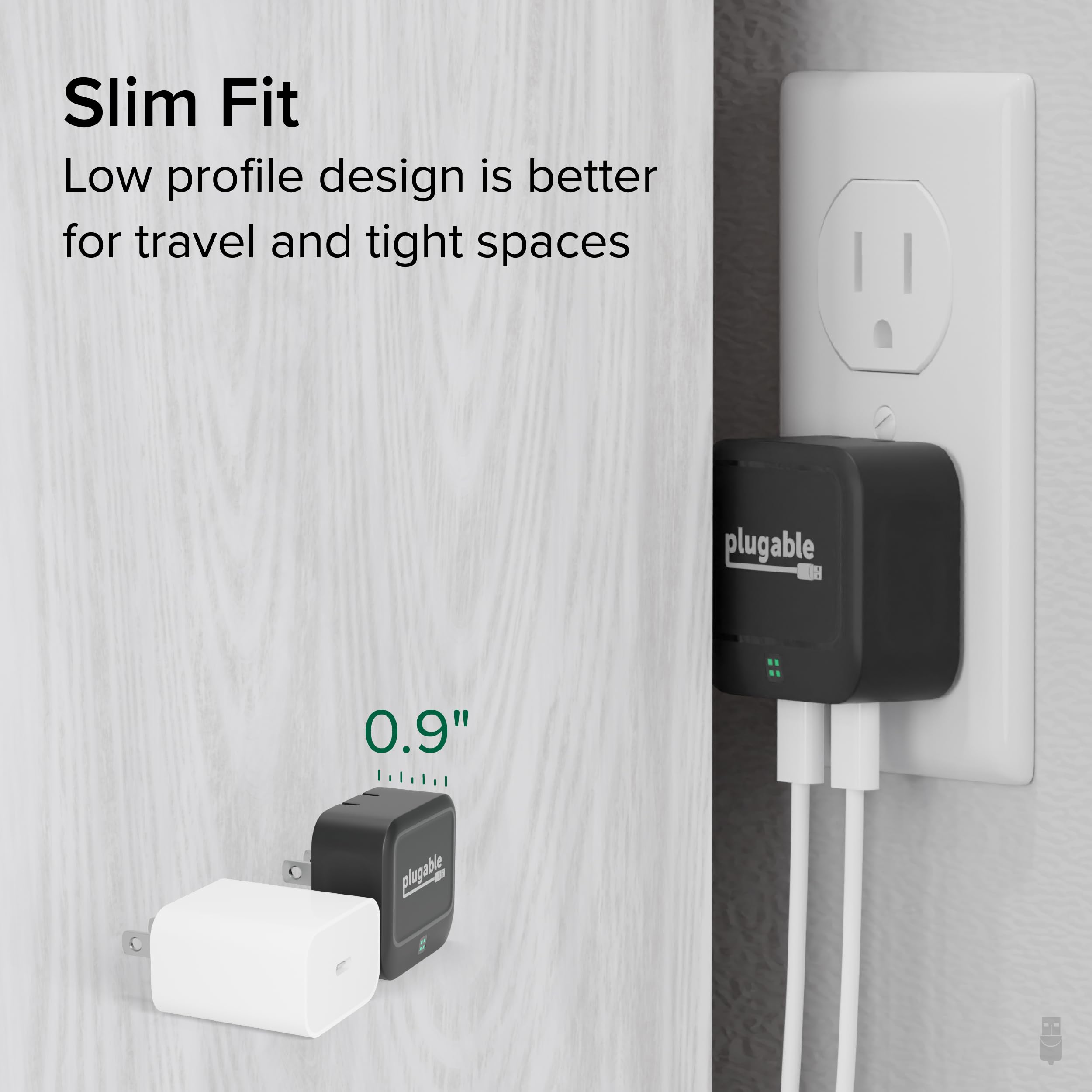 Foto 4 | Cargador De Pared Enchufable Dual Usb C De 40 W Para Iphone 16 Negro - Venta Internacional.