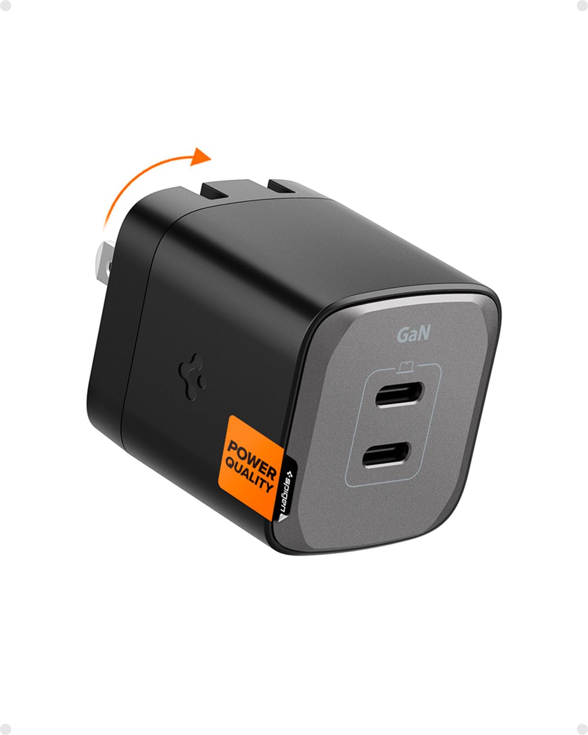 Cargador De Pared Spigen Gan Iii 452 45w Pd Pps Fast Charge 2 Puertos - Venta Internacional.