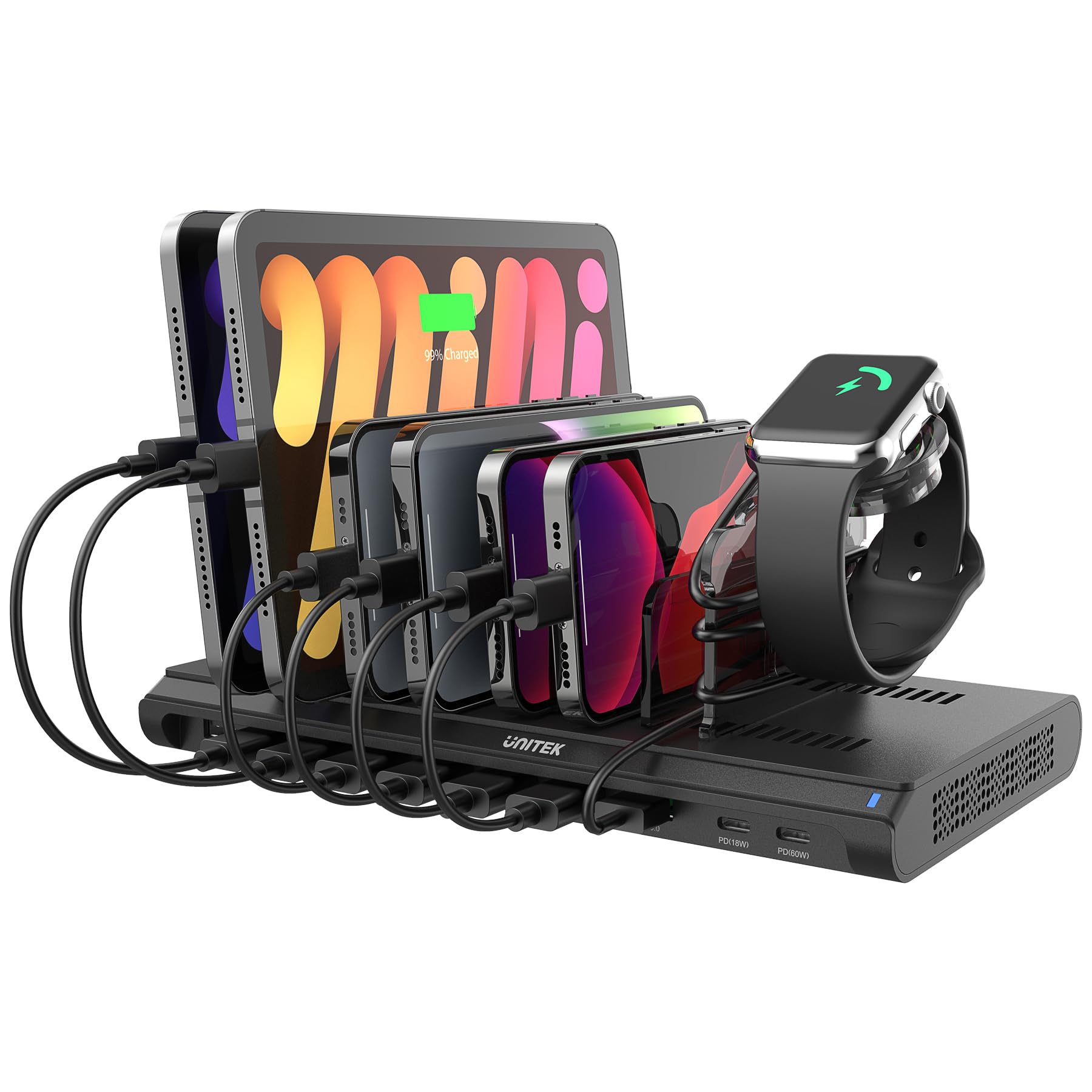 Estación De Carga Unitek Ipad Para Múltiples Dispositivos 120w - Venta Internacional. $2,186