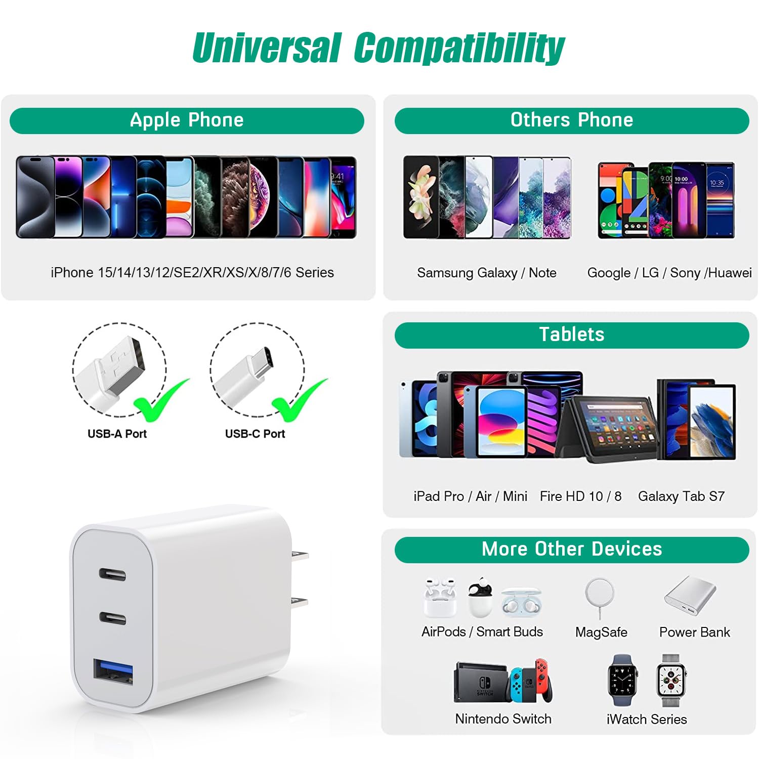 Foto 6 pulgar | [cargador] Cargador Rápido Usb C Articona De 35 W Y 3 Puertos Para Iphone 16 - Venta Internacional.