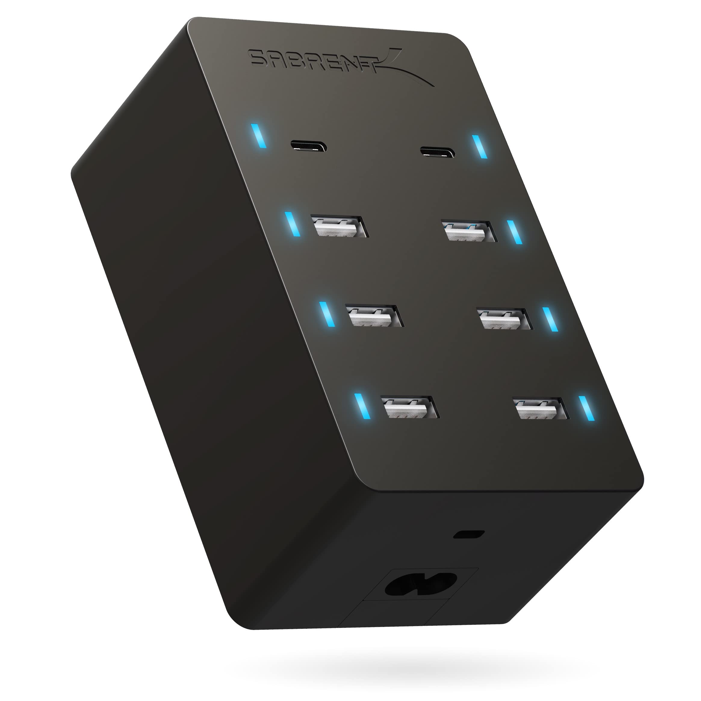 Cargador Sabrent 100w Usb De 8 Puertos Con 2 Puertos Pd Para La Familia - Venta Internacional.