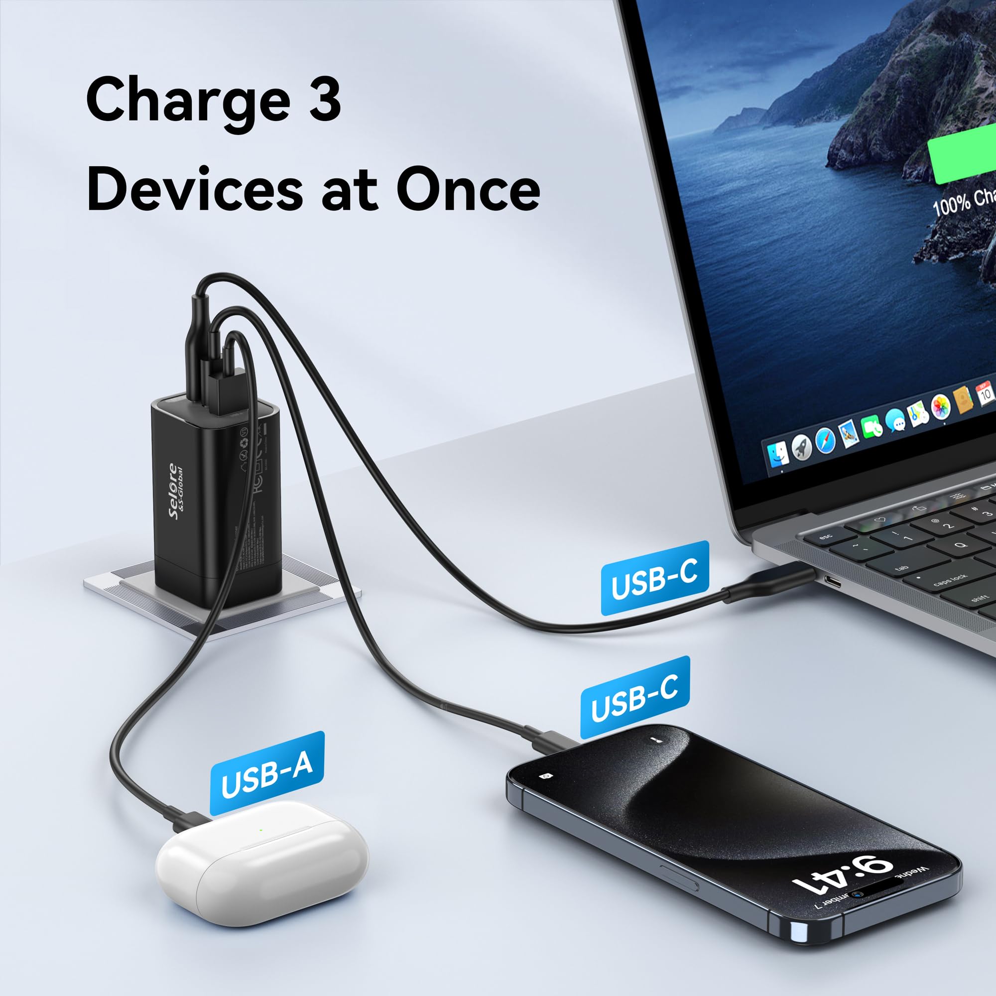 Foto 4 pulgar | Cargador Usb C Selore De 65 W De Carga Rápida Para Macbook Pro/air - Venta Internacional.