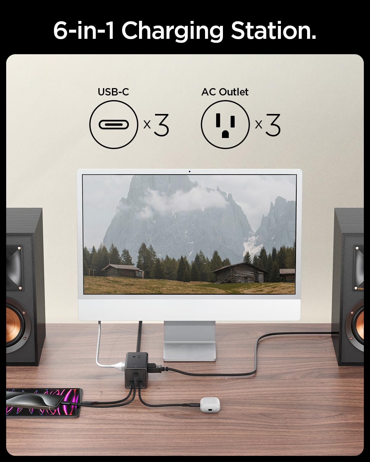 Foto 3 pulgar | Estación De Carga Spigen Arcdock Gan 703 Usb-c 70w 6 En 1 - Venta Internacional.