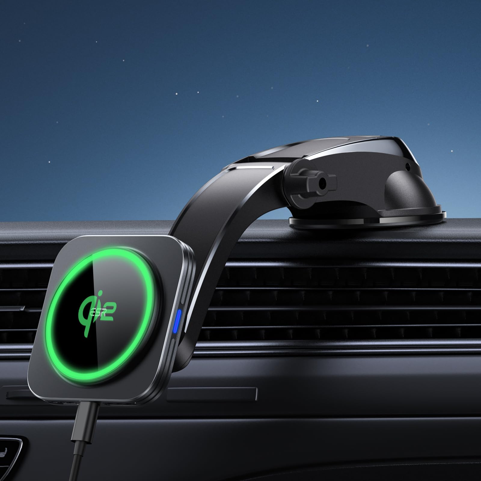 Cargador Esr De Montaje En Coche Para Qi2 Magsafe Iphone 12-16 De 15 W, Color Negro - Venta Internacional. $1,126