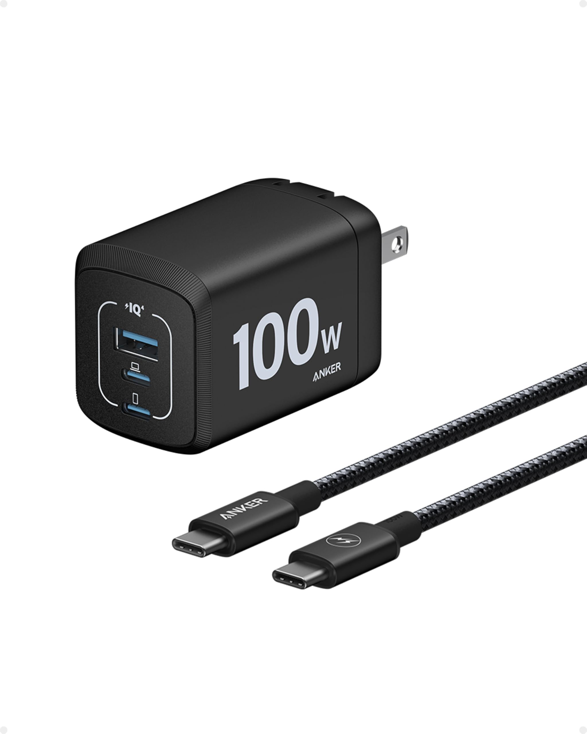 Cargador Anker Prime Usb C Gan Wall De 100 W Con 3 Puertos Para Dispositivos - Venta Internacional.