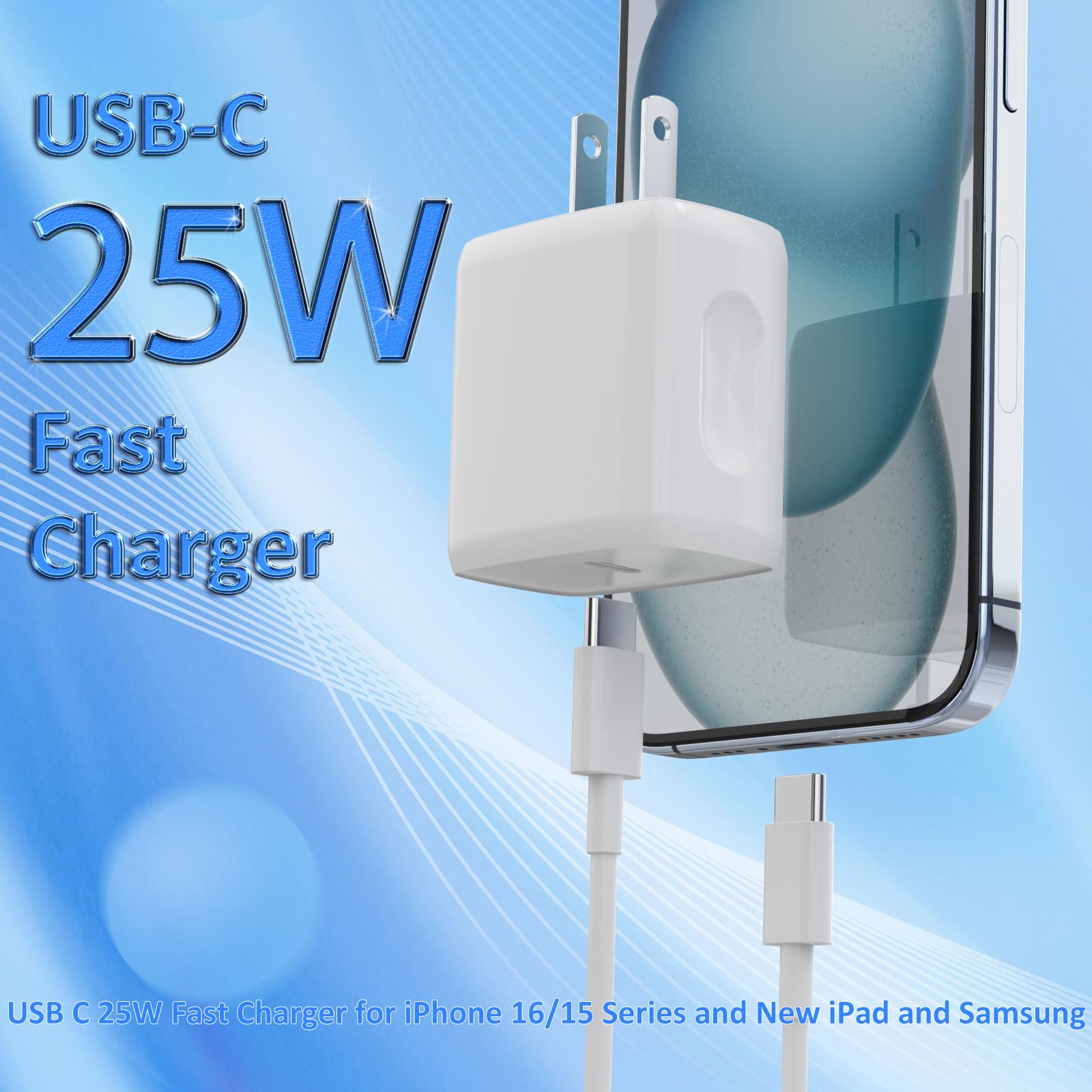 Foto 3 pulgar | Cargador Usb C Quzudn 25 W Tipo C 2 Unidades con Cable - Venta Internacional