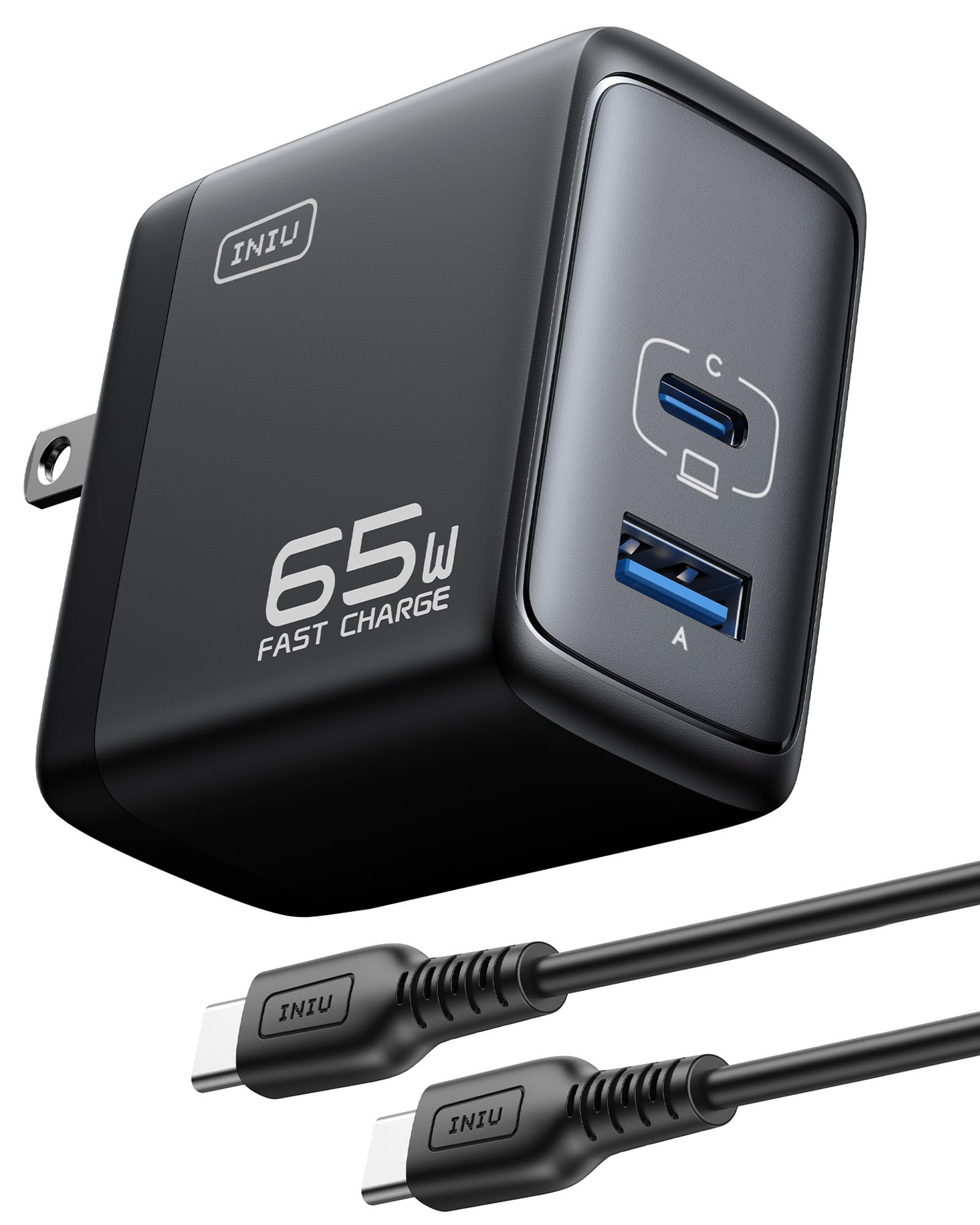 Foto 2 pulgar | Cargador Iniu 65w Usb-c Pd Qc 3.0 Carga Rápida 2 Puertos - Venta Internacional.