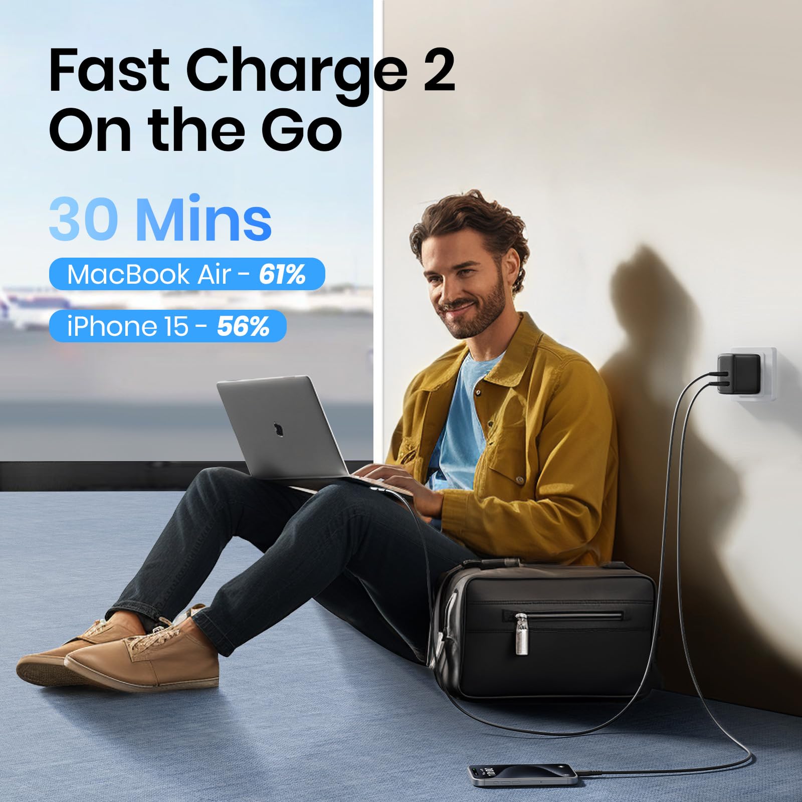 Foto 3 pulgar | Cargador Iniu 65w Usb-c Pd Qc 3.0 Carga Rápida 2 Puertos - Venta Internacional.