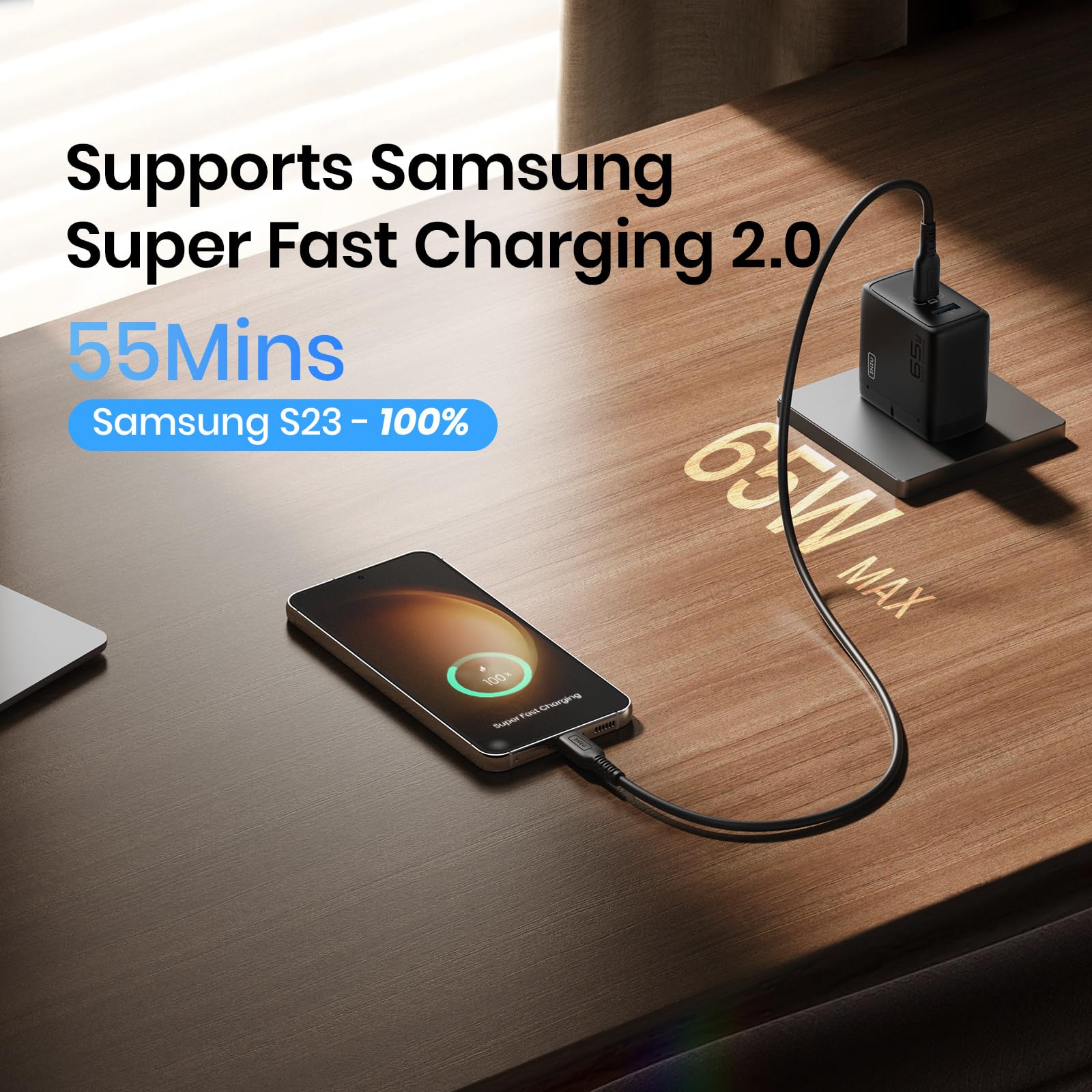 Foto 4 pulgar | Cargador Iniu 65w Usb-c Pd Qc 3.0 Carga Rápida 2 Puertos - Venta Internacional.