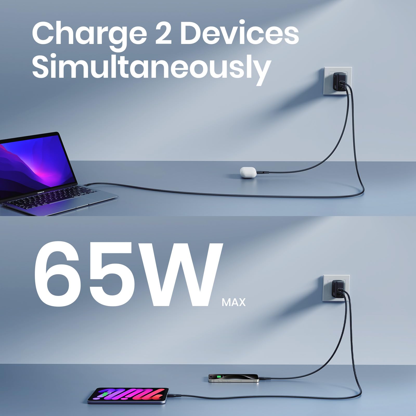 Foto 7 pulgar | Cargador Iniu 65w Usb-c Pd Qc 3.0 Carga Rápida 2 Puertos - Venta Internacional.