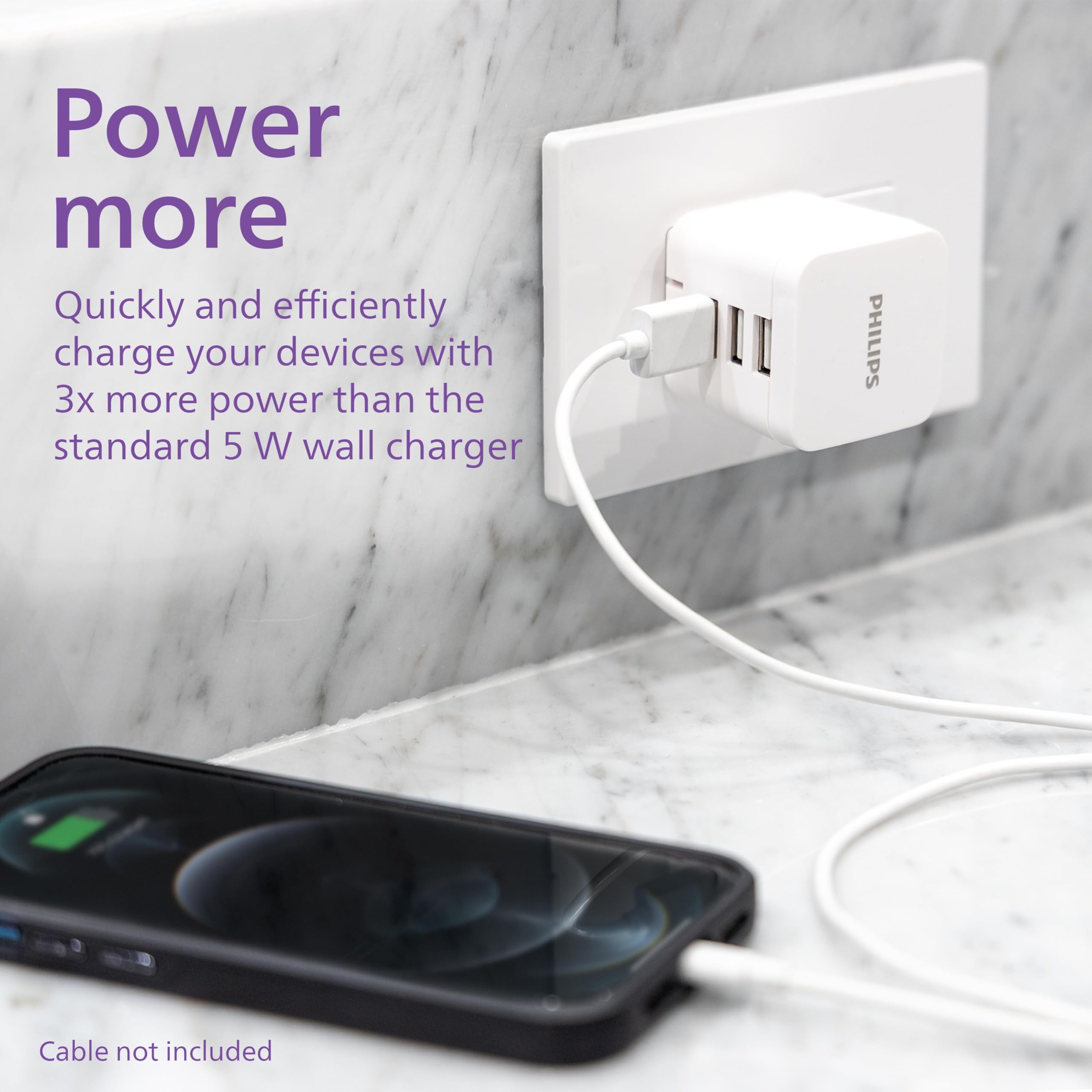 Foto 7 pulgar | Cargador De Pared Usb Philips Dlp2408/37 De 17 W Y 3 Puertos Para Iphone - Venta Internacional.