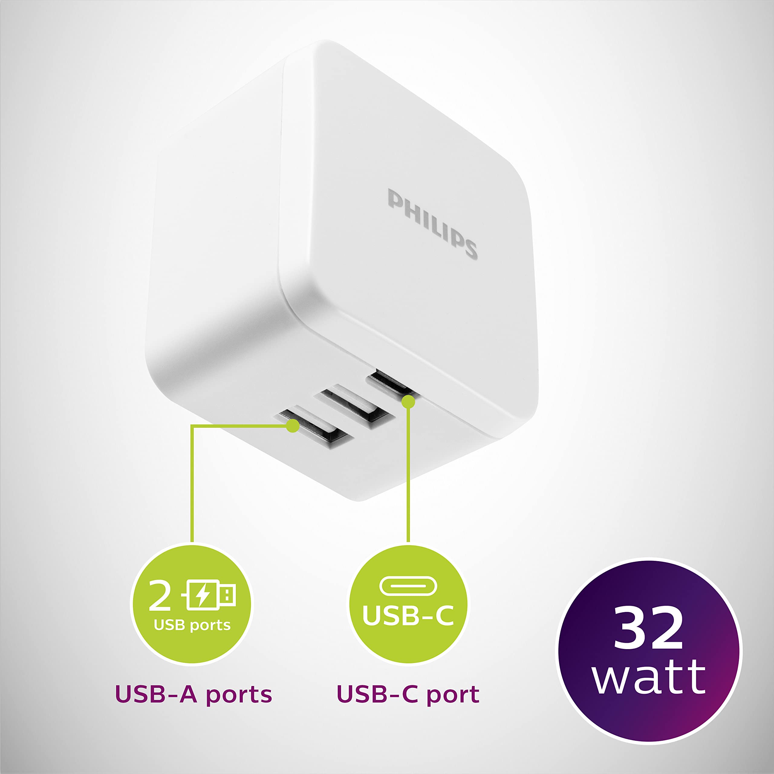 Foto 4 pulgar | Cargador De Pared Usb Philips Dlp1032q/37 32w Para Iphone Ipad - Venta Internacional.