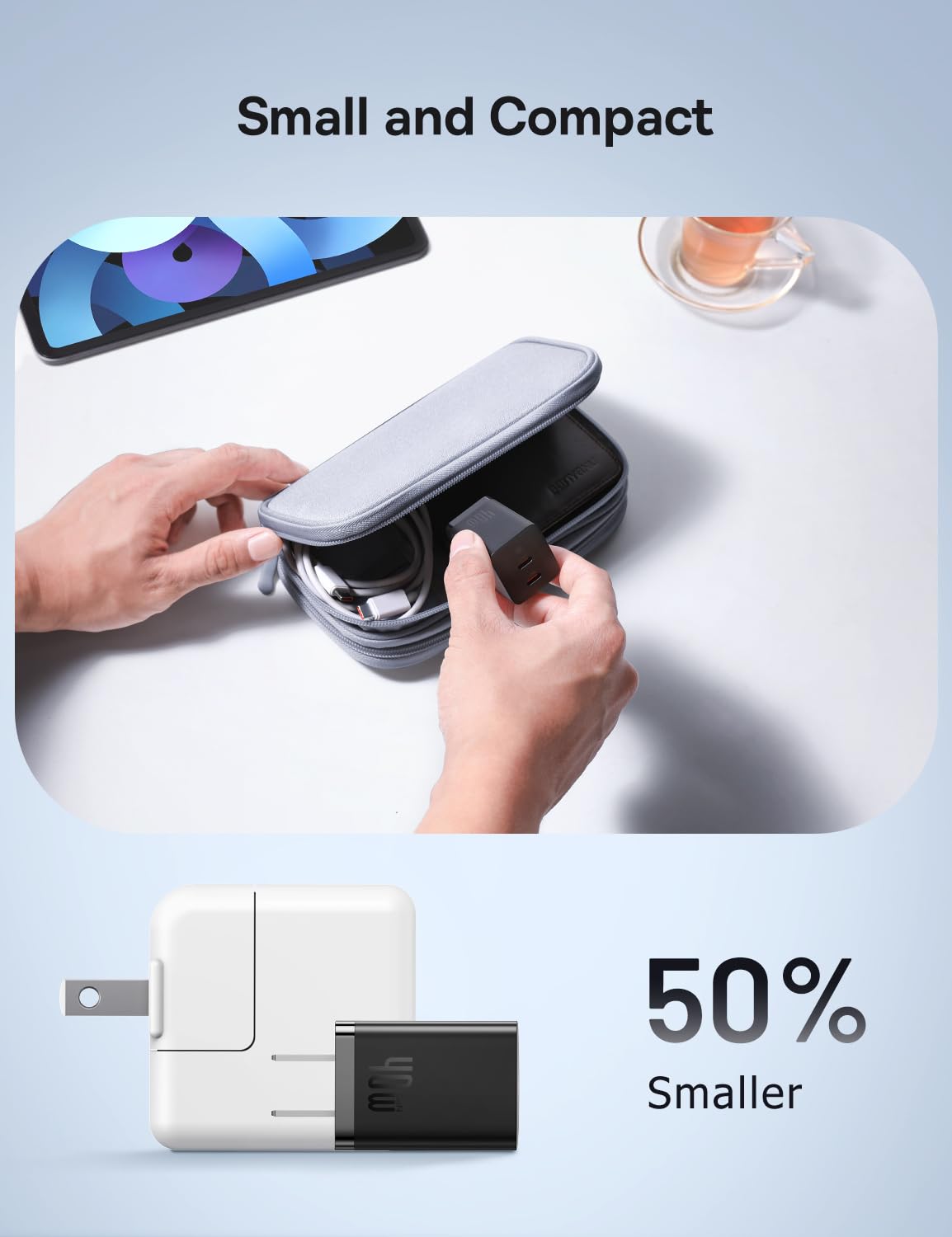 Foto 4 | Cargador Usb C Baseus Cargador De Pared Dual Usb C De 40 W Negro - Venta Internacional.