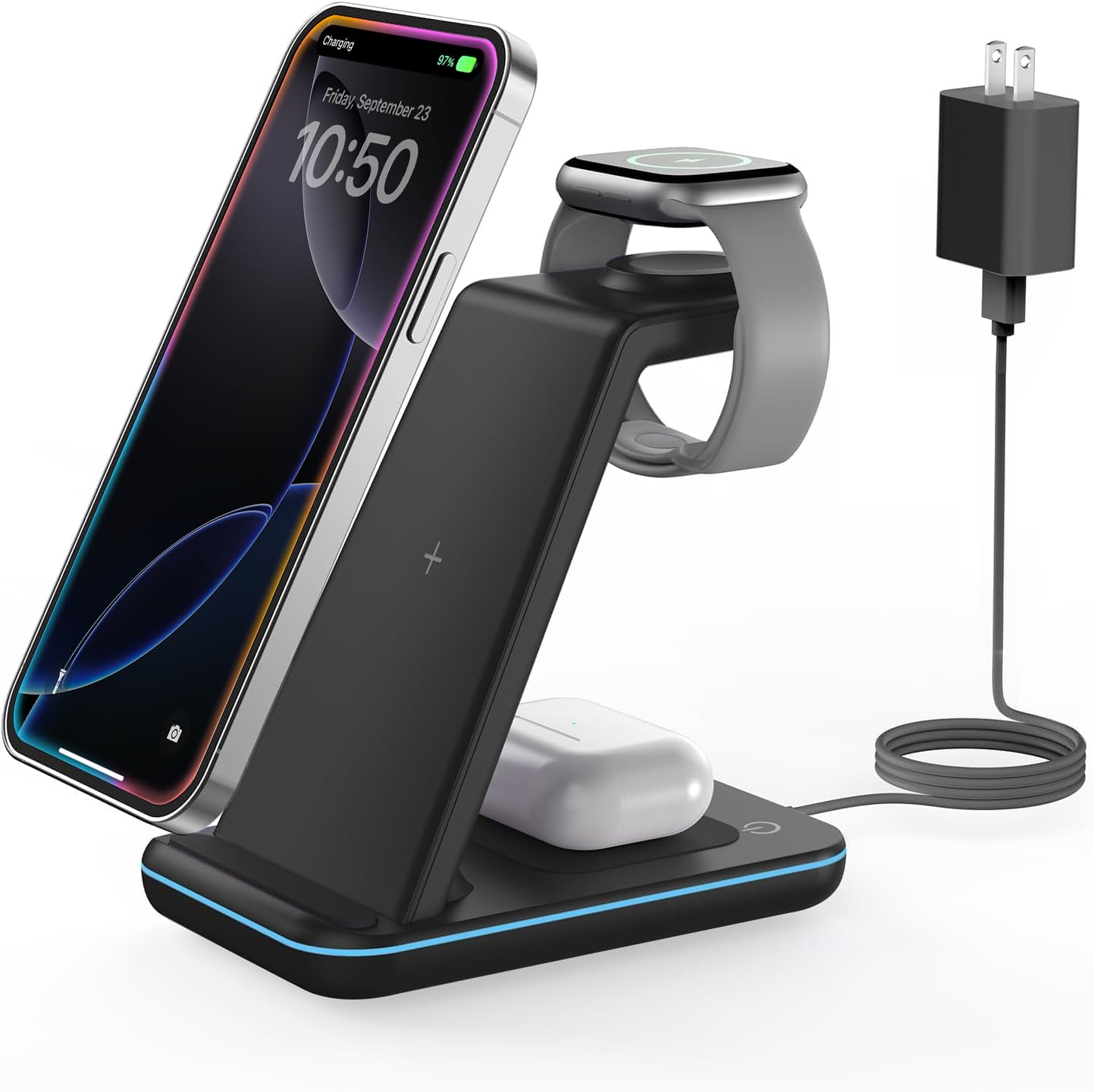 Foto 1 | Cargador Inalámbrico Joygeek 3 En 1 Para Iphone + Apple Watch + Airpods - Venta Internacional.