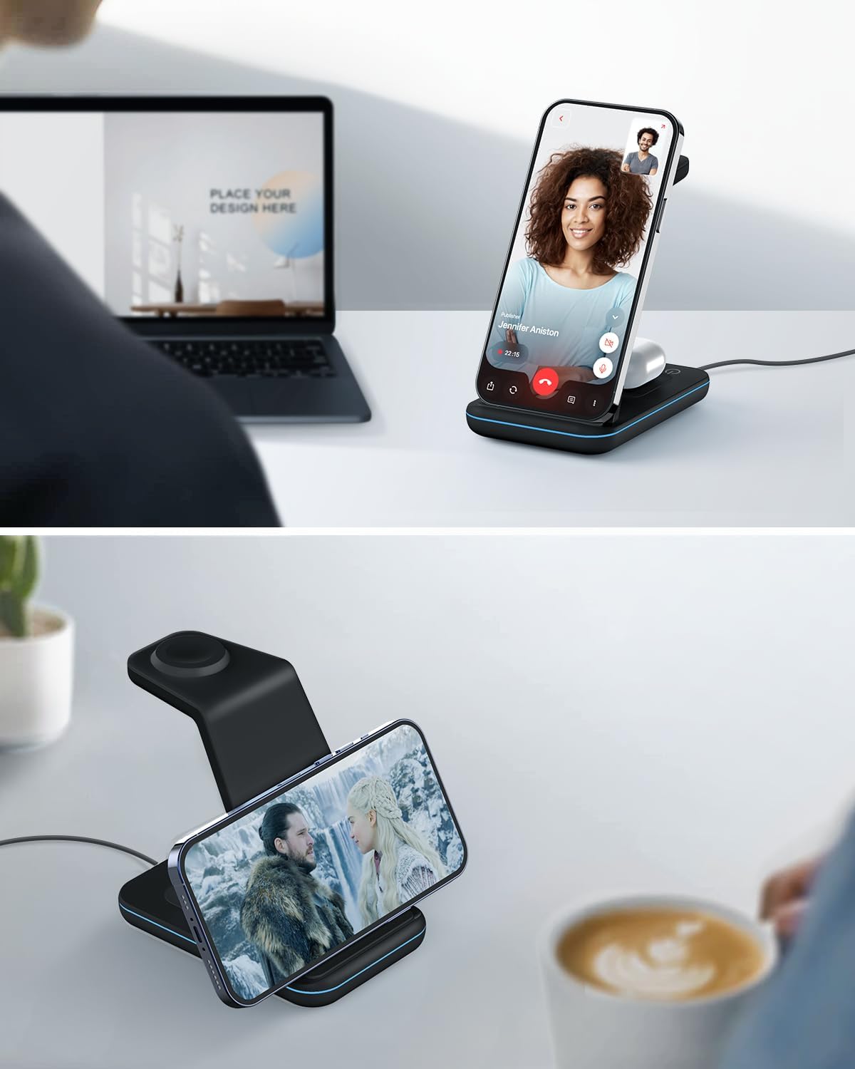 Foto 6 pulgar | Cargador Inalámbrico Joygeek 3 En 1 Para Iphone + Apple Watch + Airpods - Venta Internacional.