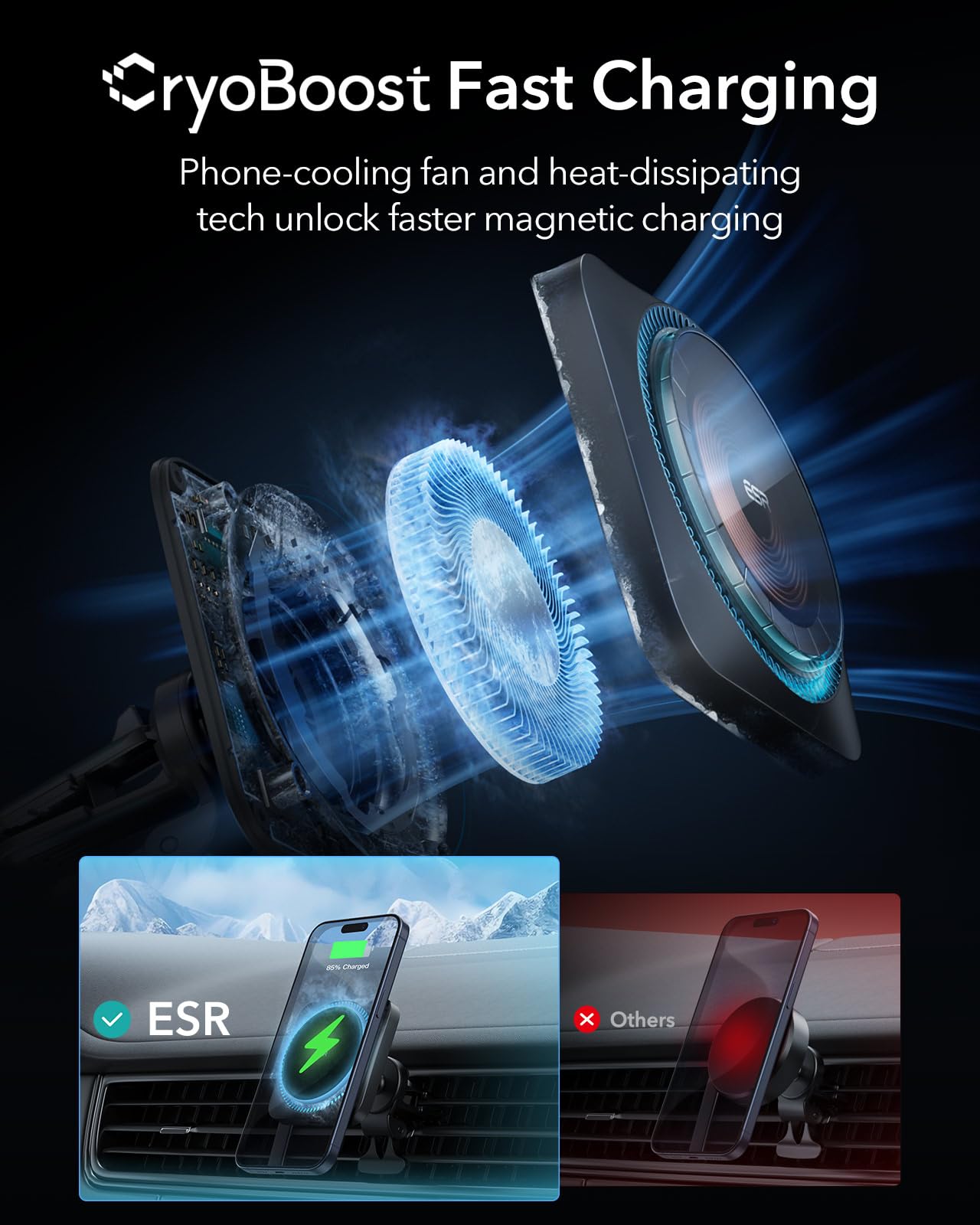 Foto 3 pulgar | Cargador De Coche Esr Magsafe Con Cryoboost Para Iphone - Venta Internacional.
