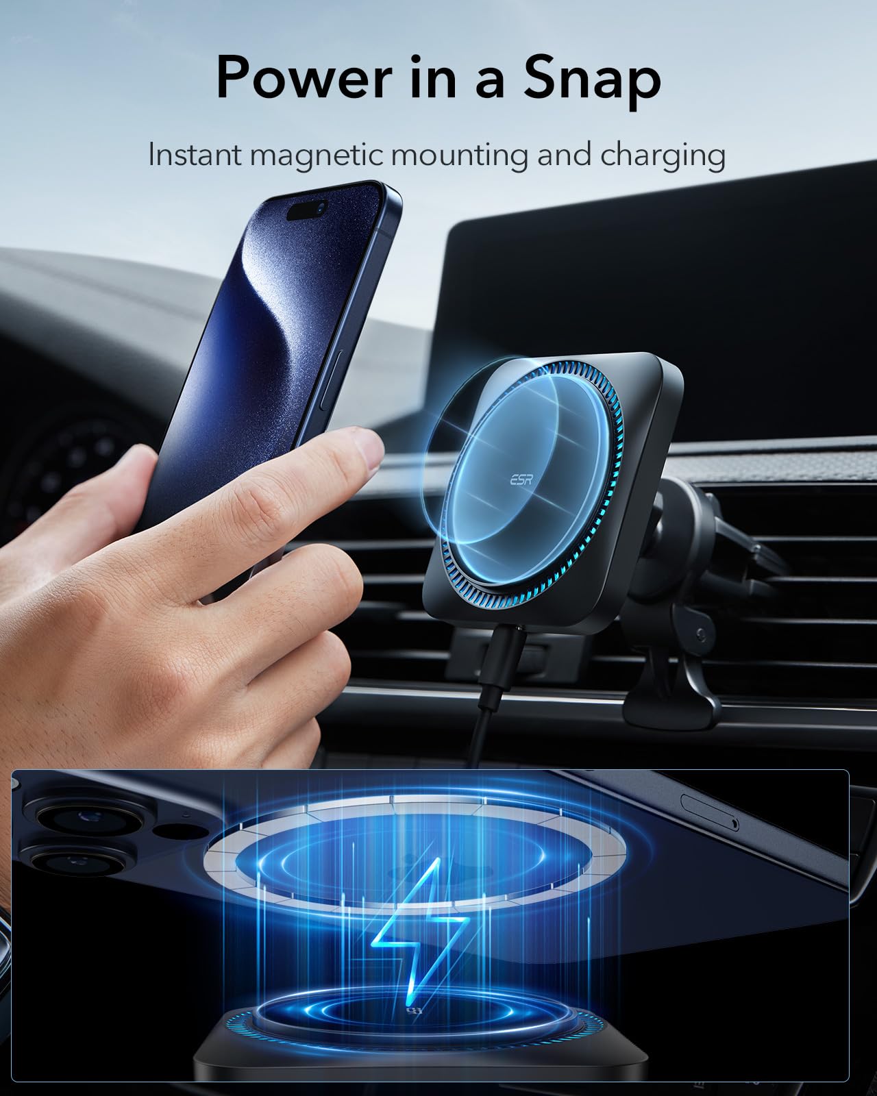 Foto 5 pulgar | Cargador De Coche Esr Magsafe Con Cryoboost Para Iphone - Venta Internacional.