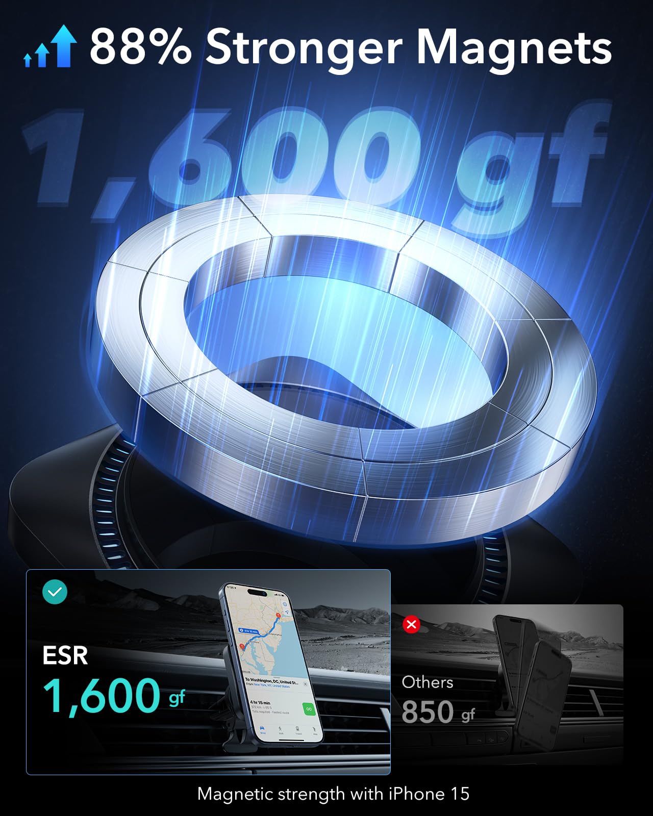 Foto 6 pulgar | Cargador De Coche Esr Magsafe Con Cryoboost Para Iphone - Venta Internacional.