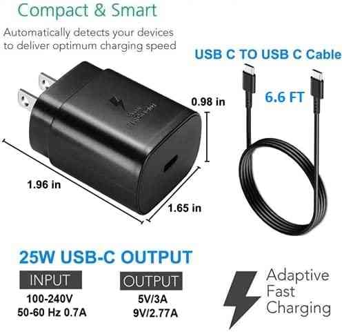 Foto 4 pulgar | Cargador Samsung De 25 W De Adaptación Rápida Para Galaxy S22 S23+ Ultra - Venta Internacional.
