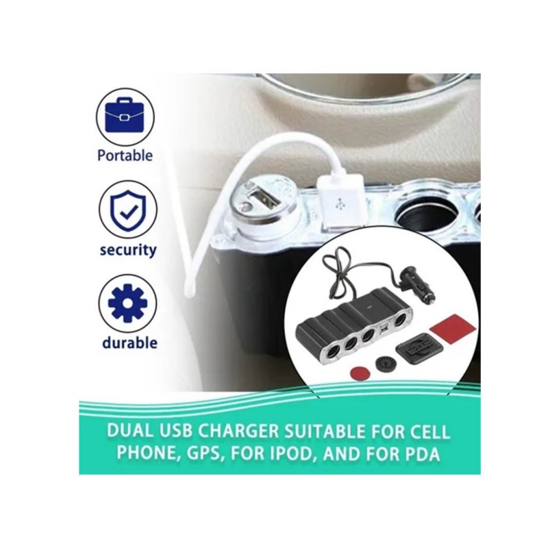 Foto 4 pulgar | Adaptador Para Encendedor De Coche, Cargador Usb 1 A 4, 12 V/24 V, 60 W - Venta Internacional.