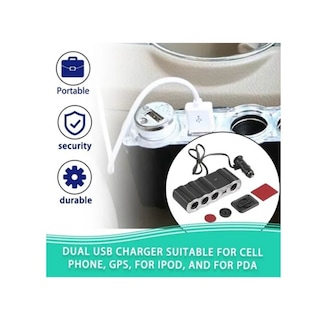 Foto 3 | Adaptador Para Encendedor De Coche, Cargador Usb 1 A 4, 12 V/24 V, 60 W - Venta Internacional.