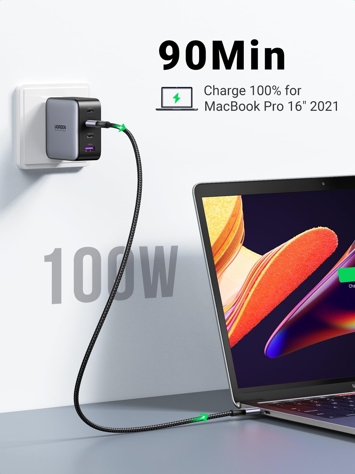 Foto 6 pulgar | Paquete De Cargadores Ugreen Usb-c De 100 W Con 2 Cables Usb-c Para Macbook - Venta Internacional.